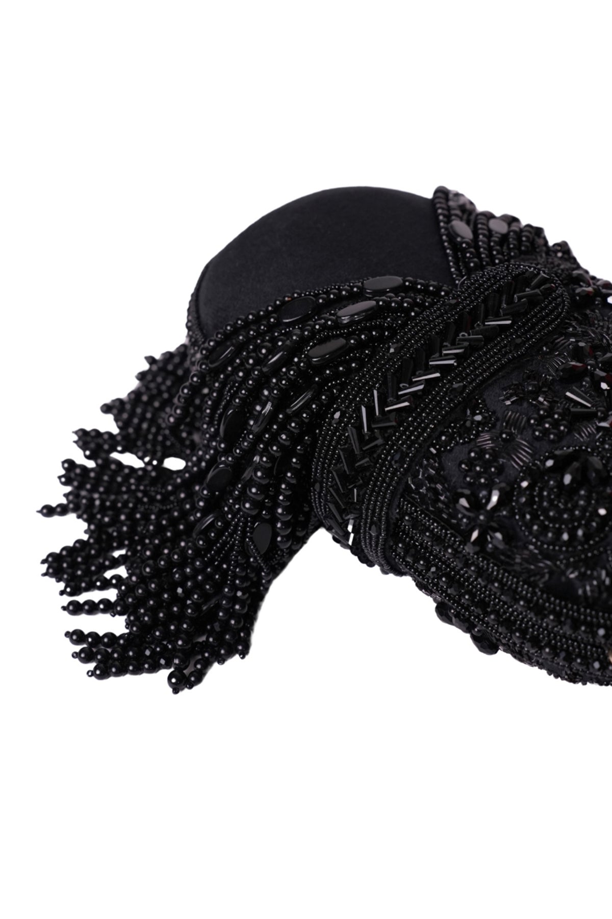 Azmat Black Suede Embellished Capsule Bag