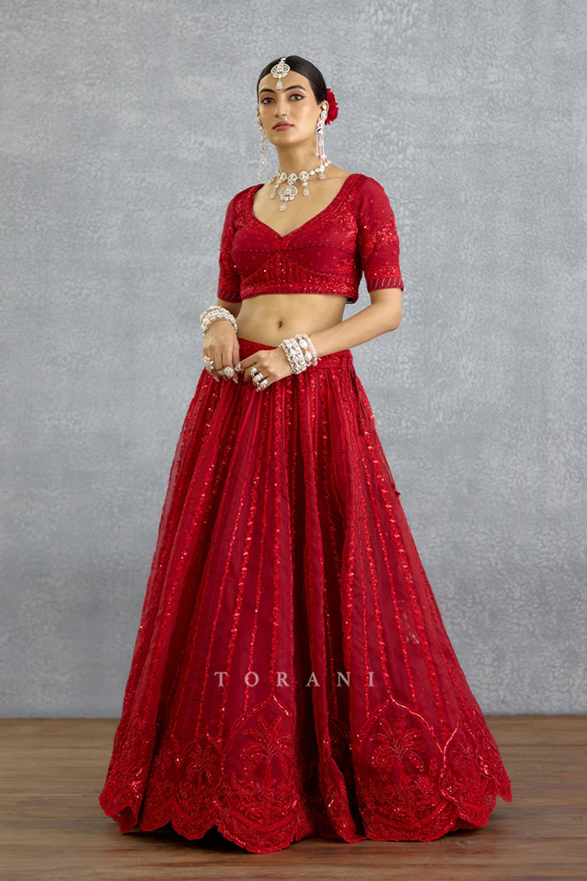 Surkh Wrija Lehenga Set