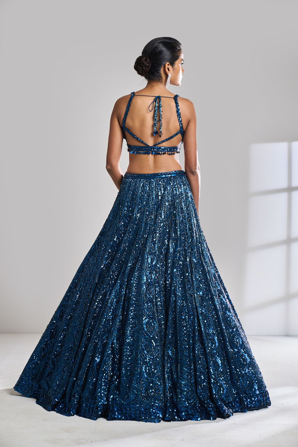 Persian Blue Sequin Lehenga Set