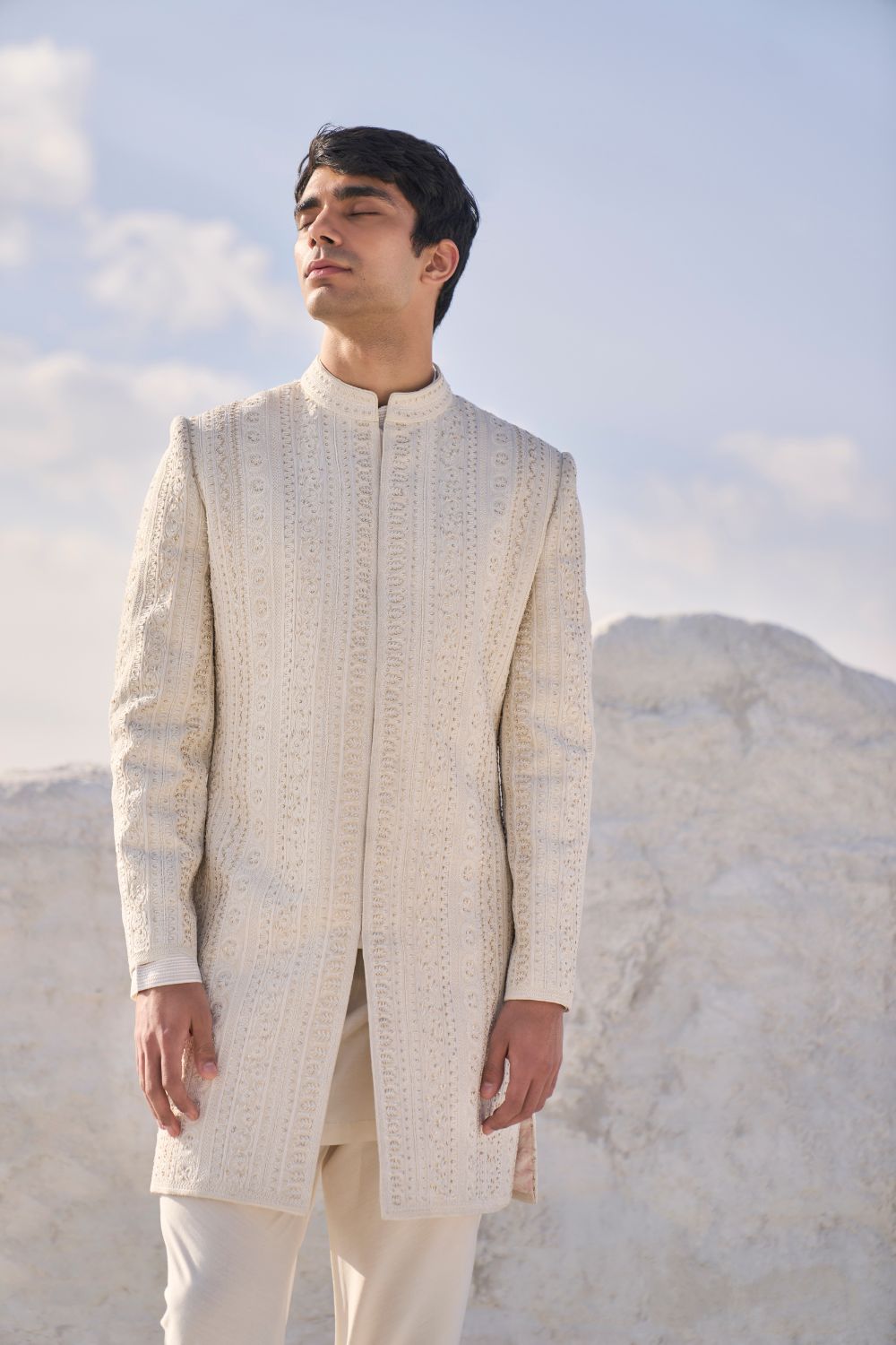 Cream Dori Sherwani Set