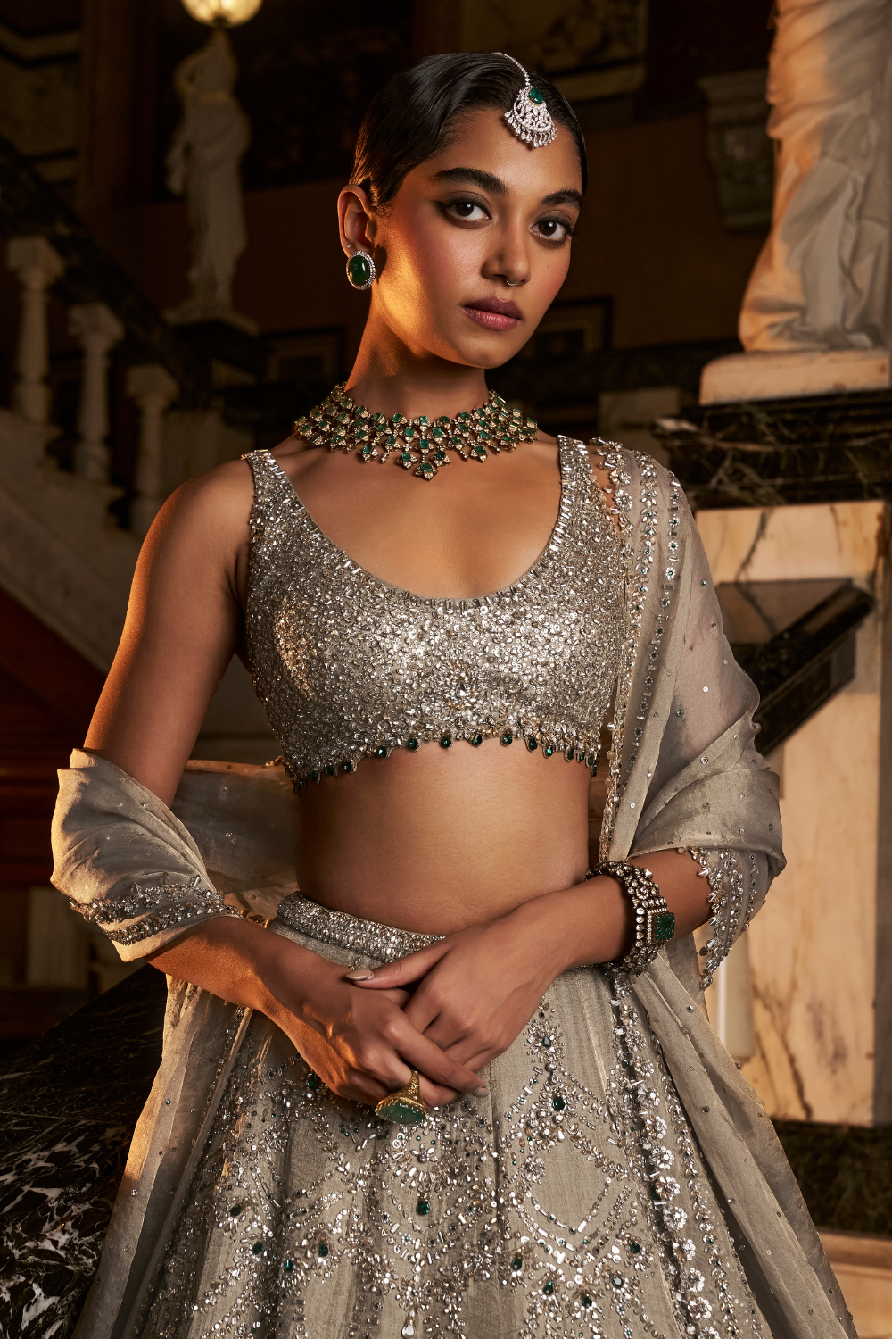 Champagne Chandelier Lehenga Set