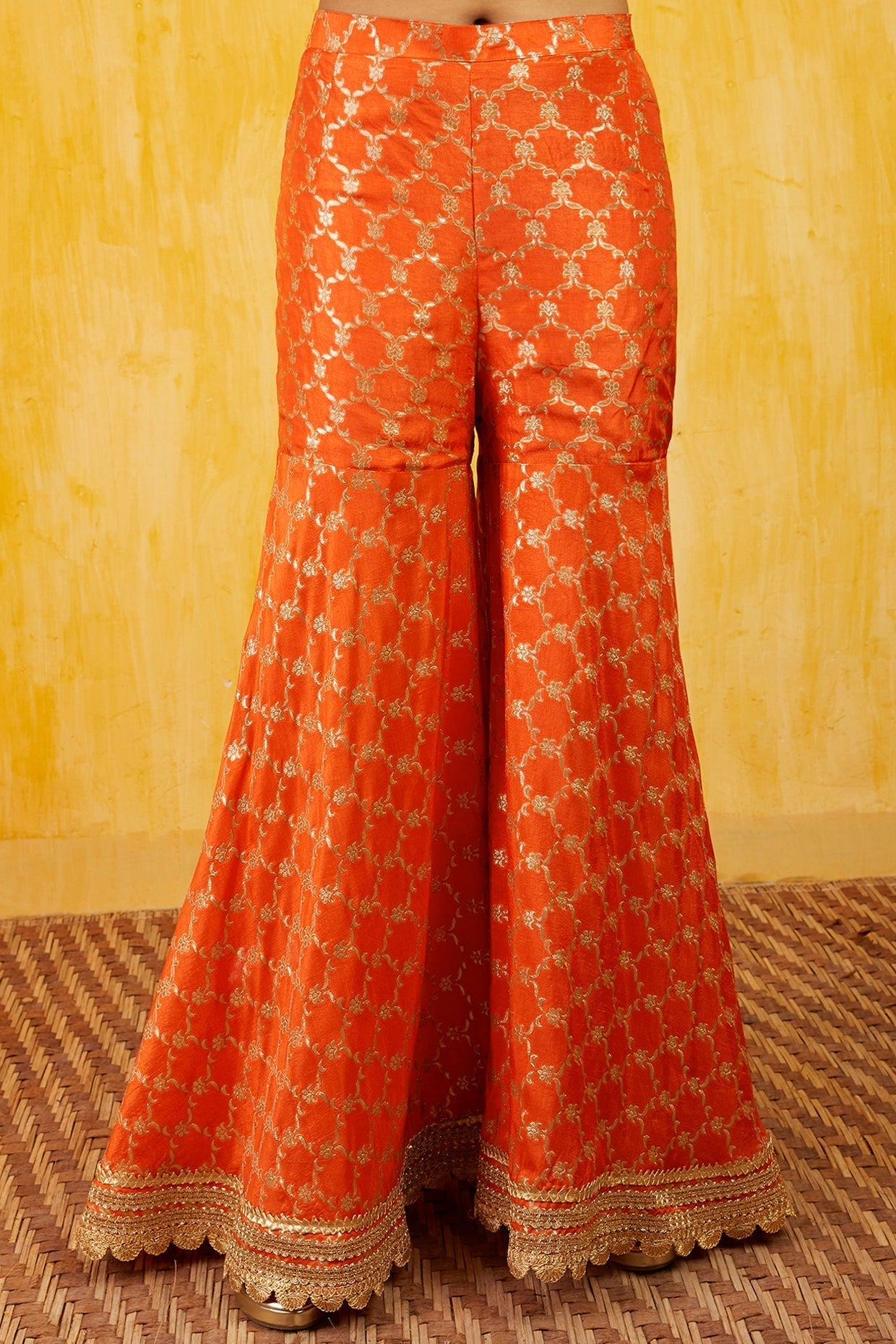 Marigold Brocade Fo With Sharara