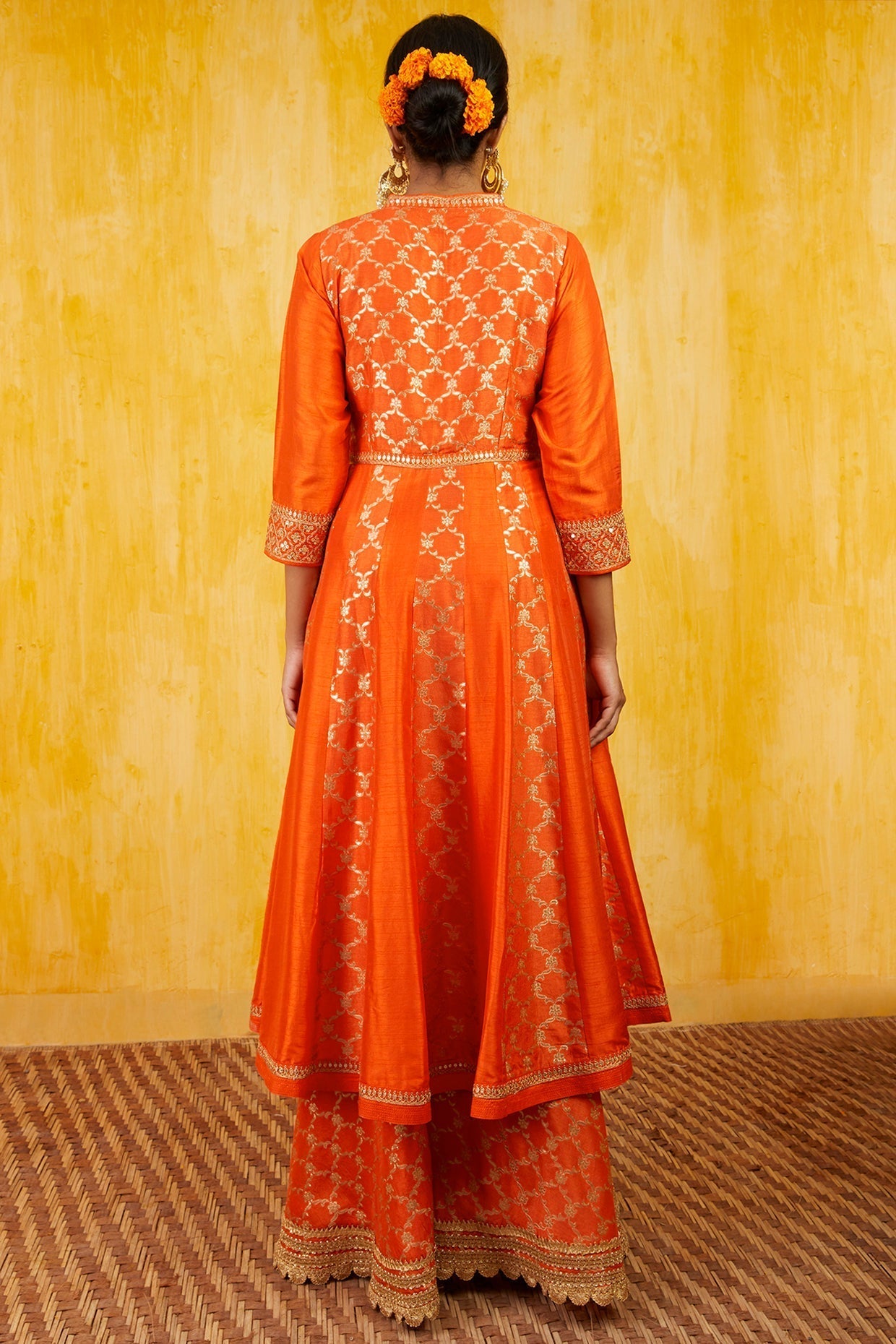 Marigold Brocade Fo With Sharara