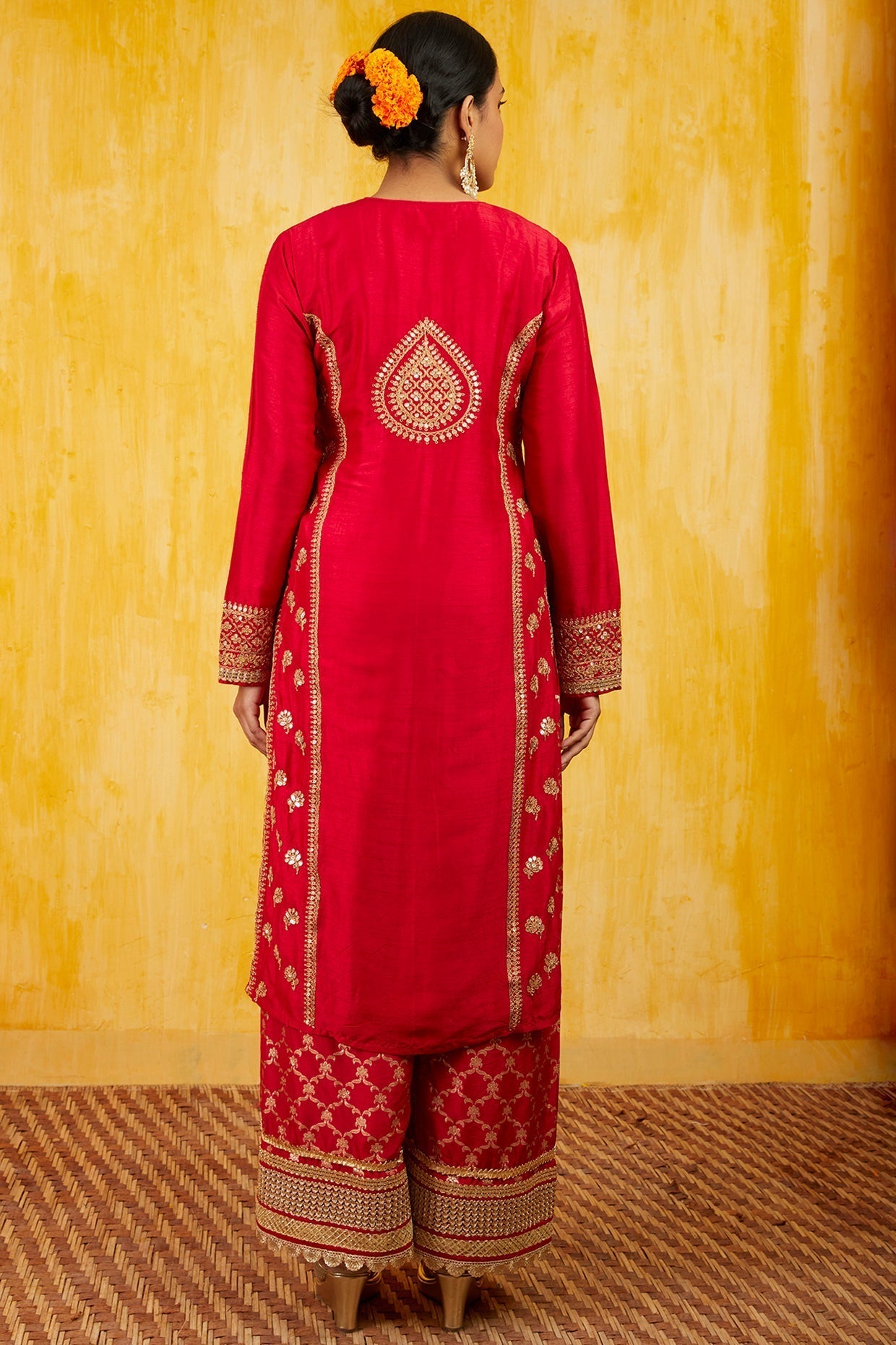 Marigold Brocade Tunic Set