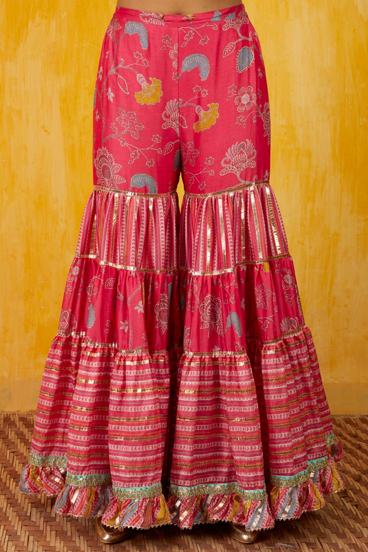 Marigold Garden Peplum Sharara Set