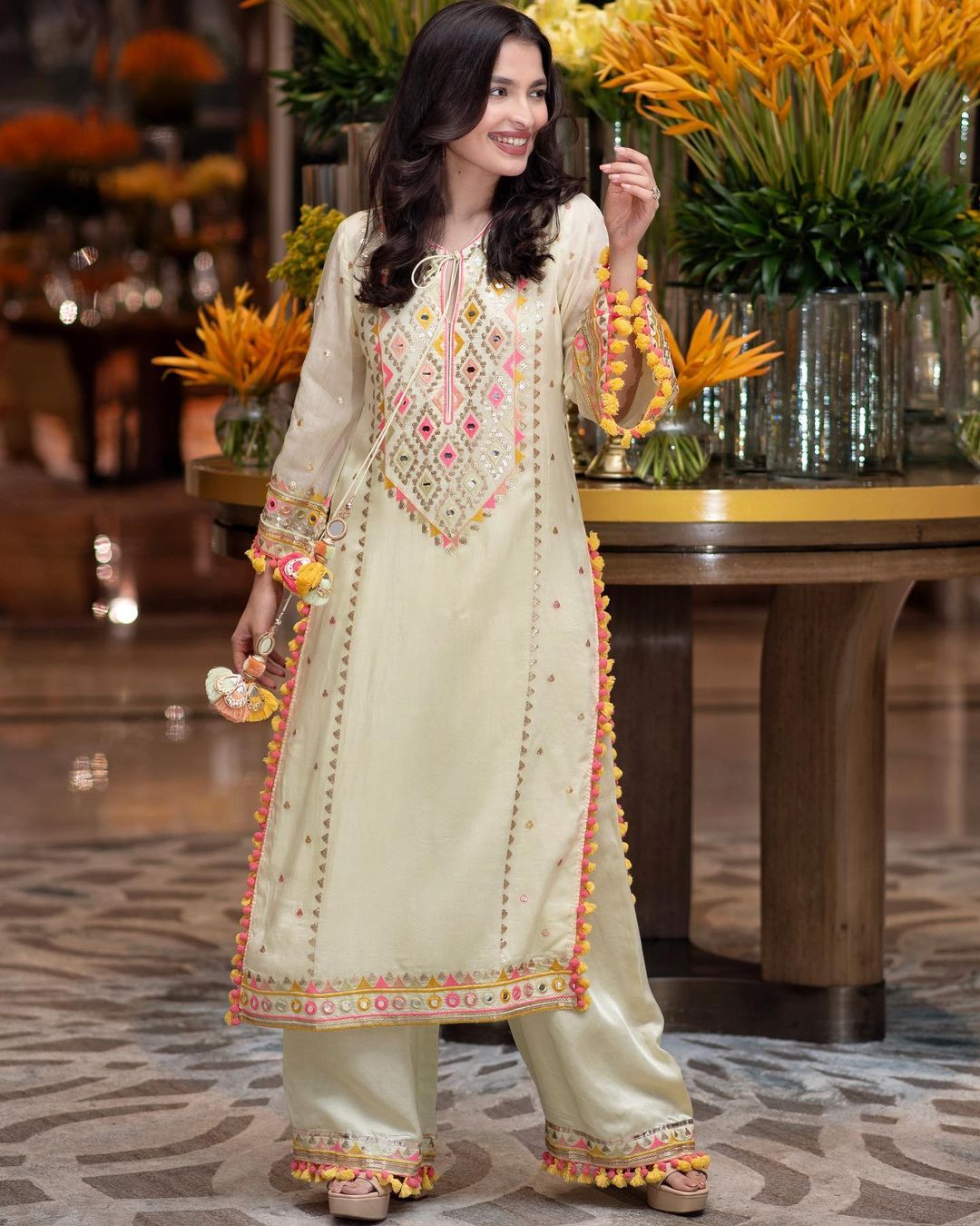 Saachi Bhasin in Nishika Long Kurta With Palazzo