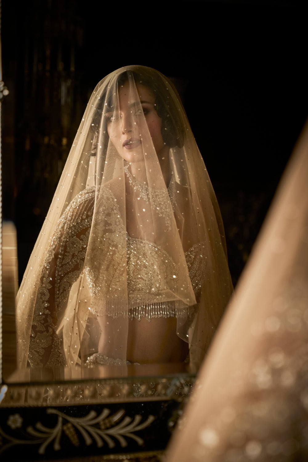 Nude Silver Lehenga Set - Ready to Ship