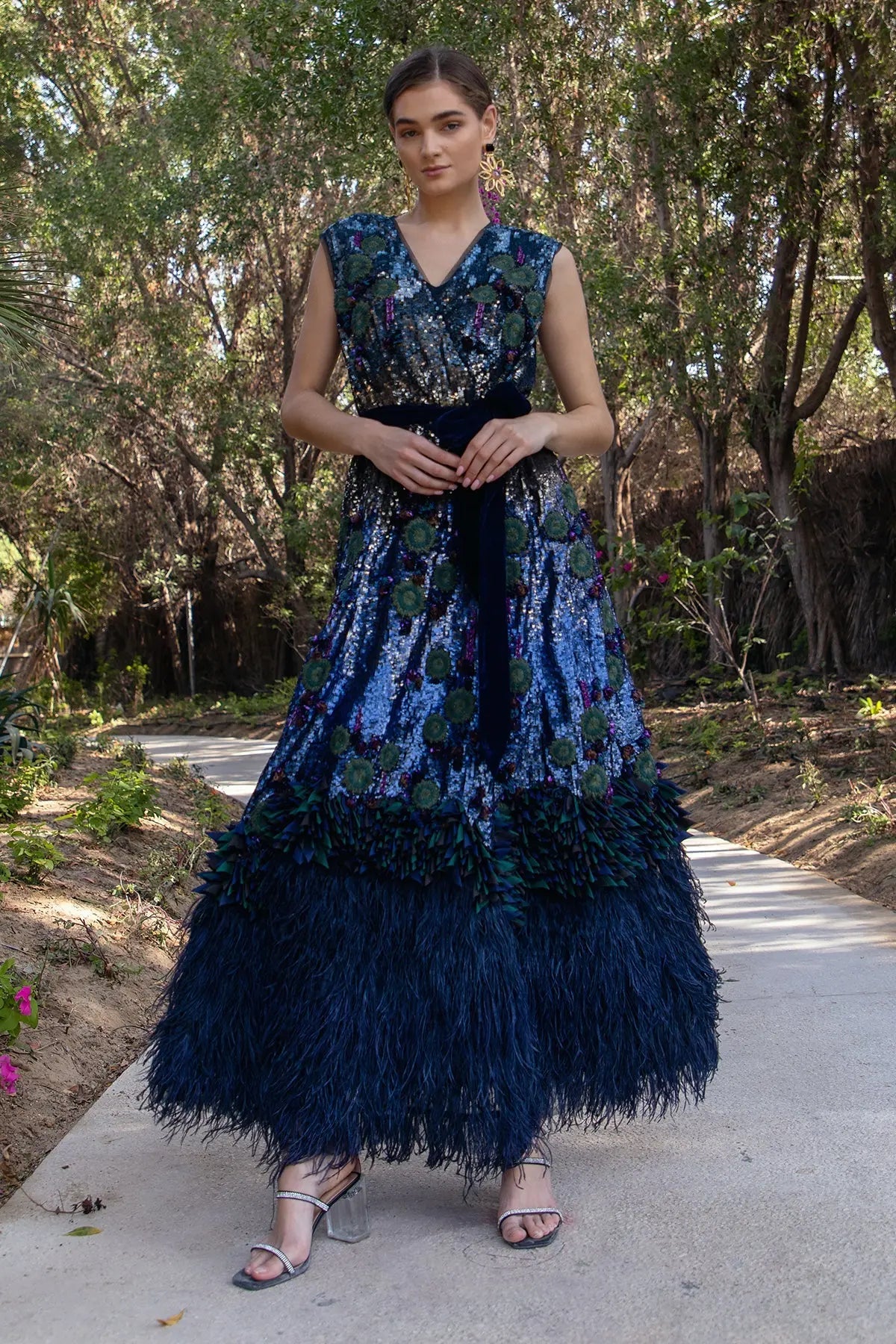 NAVY TISCA DRESS DRESSES