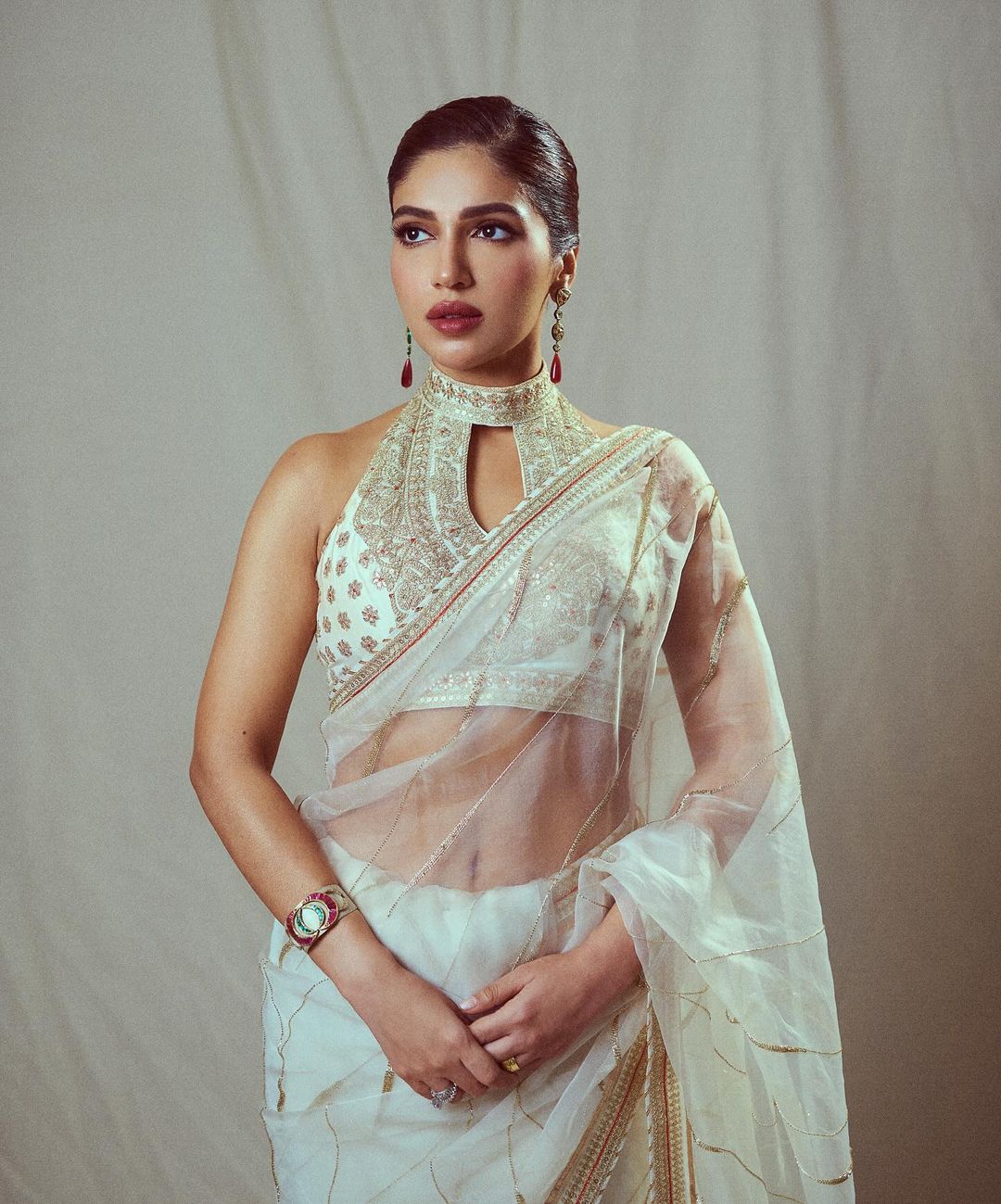 Bhumi Pednekar in Golconda Priyal saree set