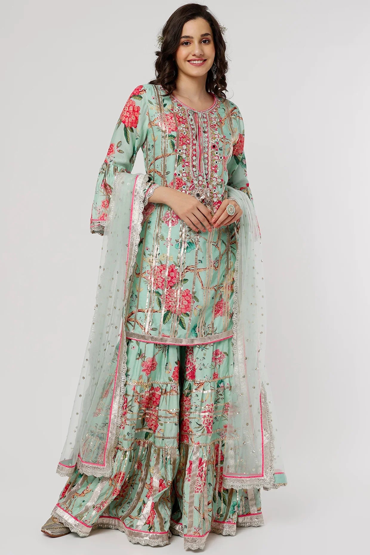 Juhi short kurta Sharara set