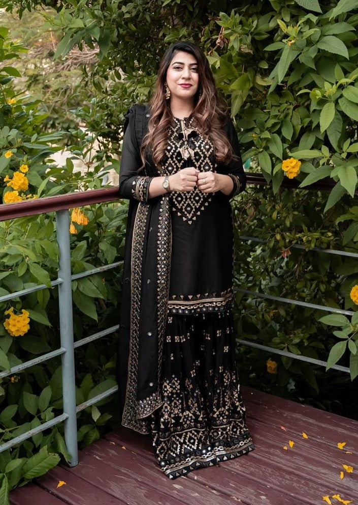 Sanya Hussane in Friya Short Kurta Sharara Set