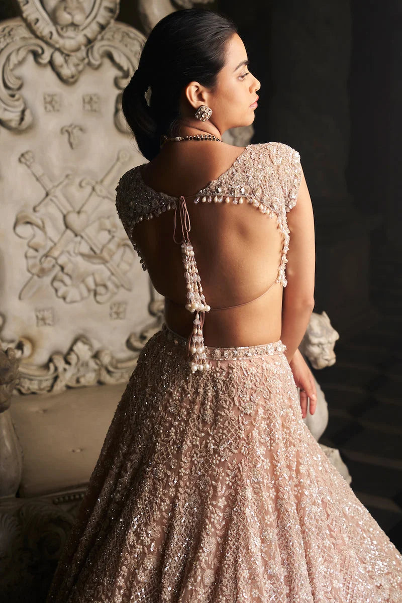 Champagne Sequin Lehenga Set