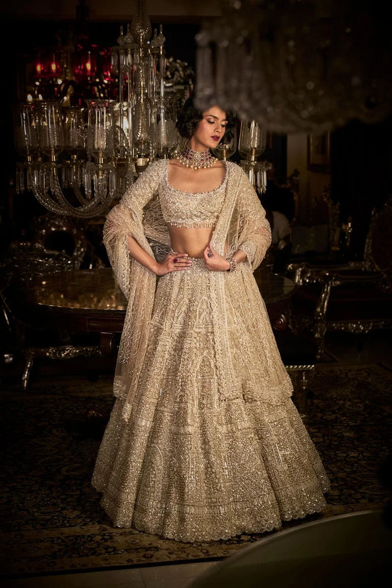 Champagne Pearl Lehenga Set