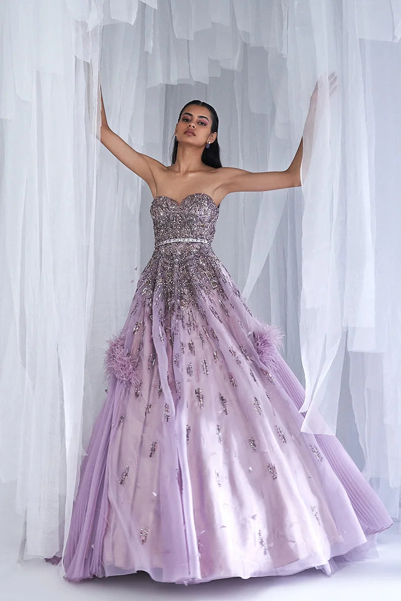 Pearl Dazzle Silk Organza Gown