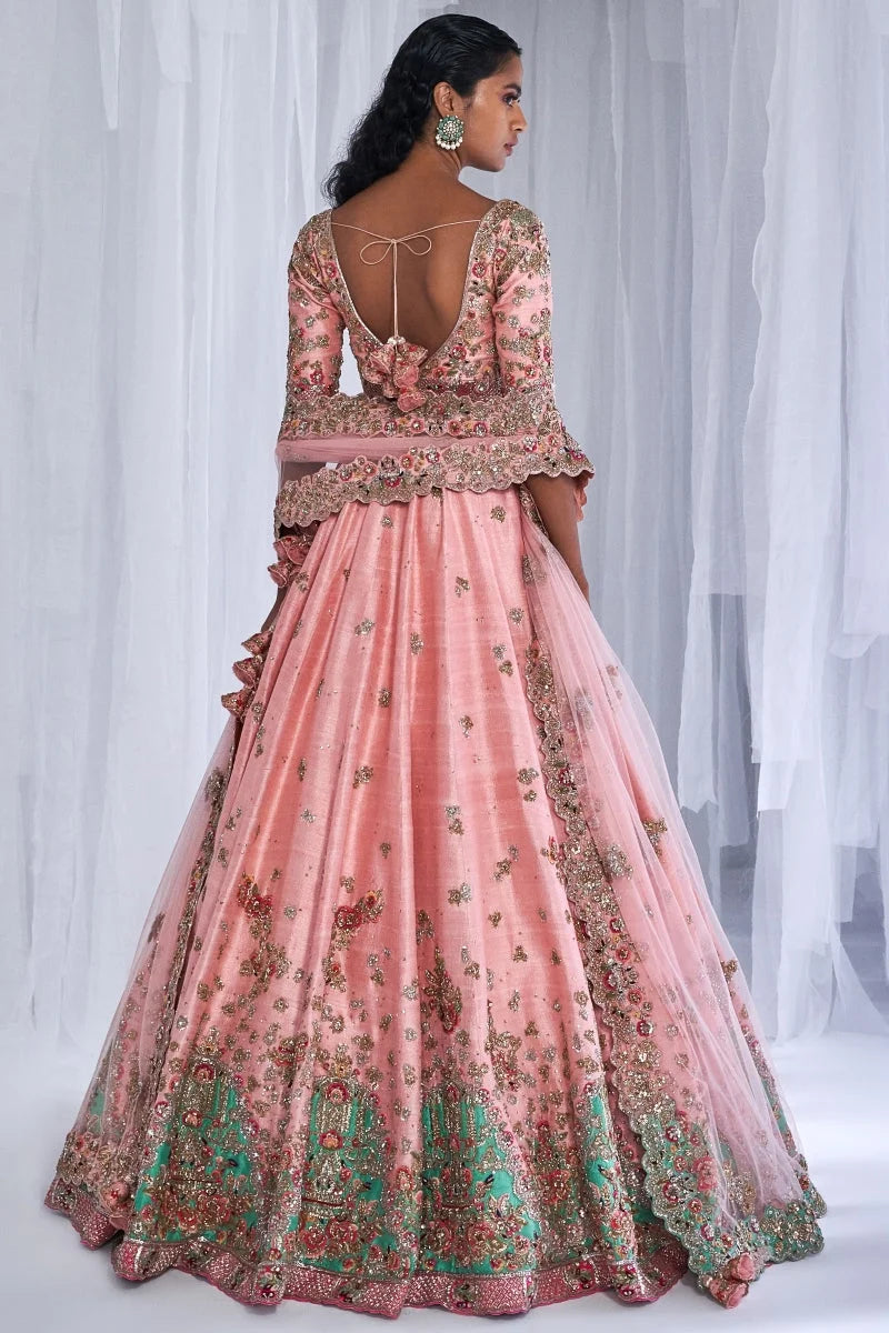 Petal Apricot Lehenga Set