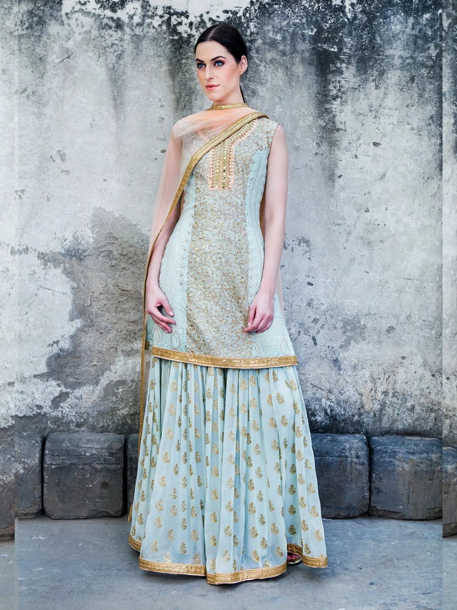 Powder Blue Georgette Garara GR