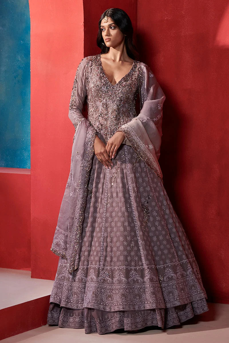 Anya Chikankari Kalidar Kurta And Lehenga Set