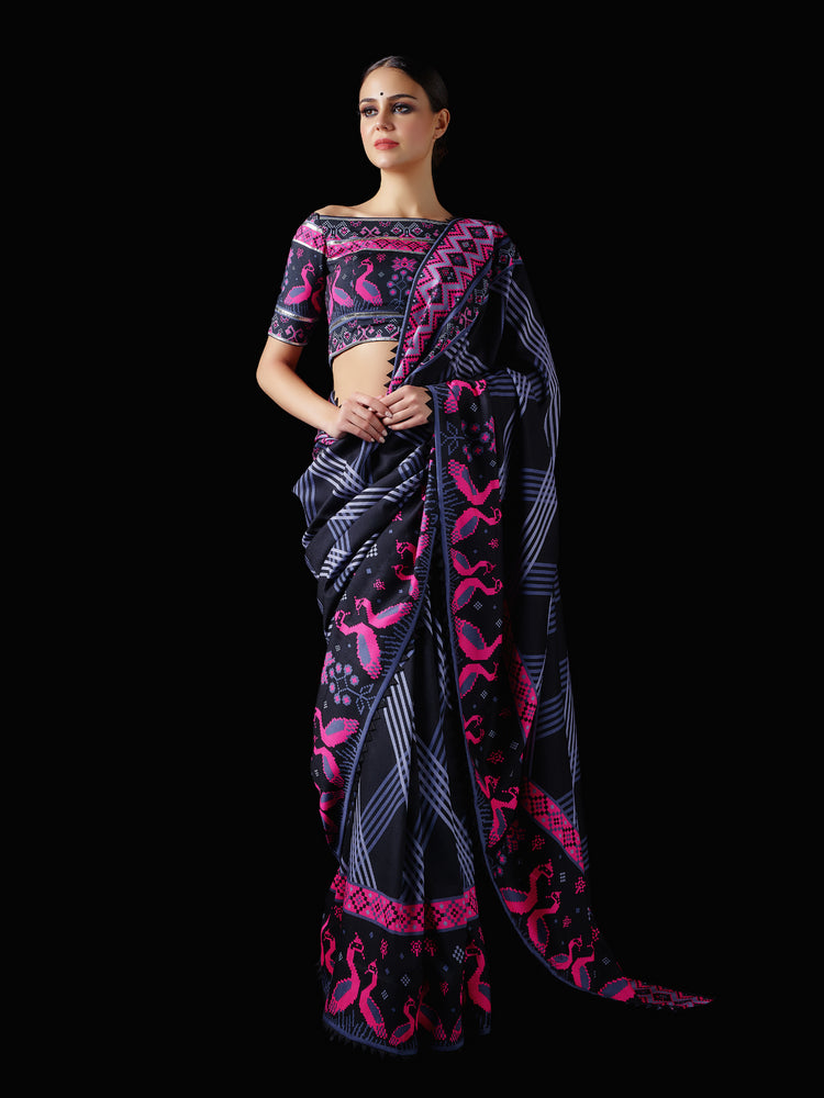 Humming Birds Saree & Blouse Set