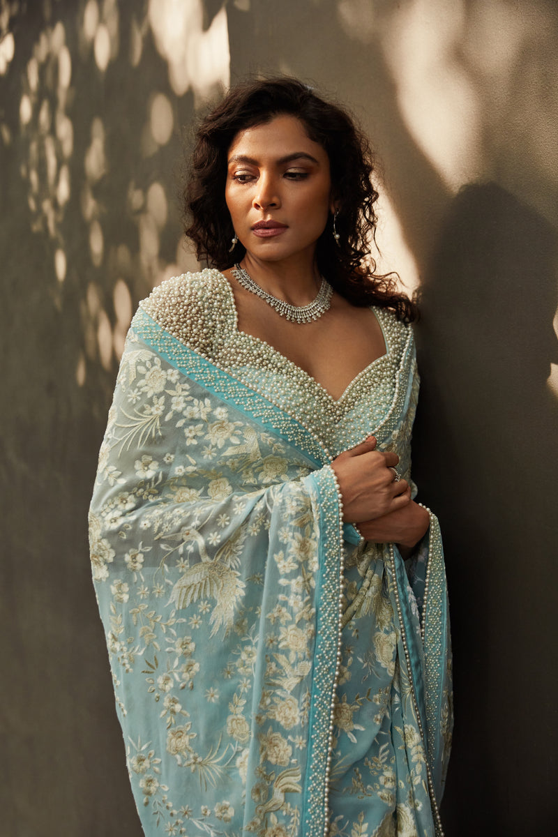 Powder Blue Saree