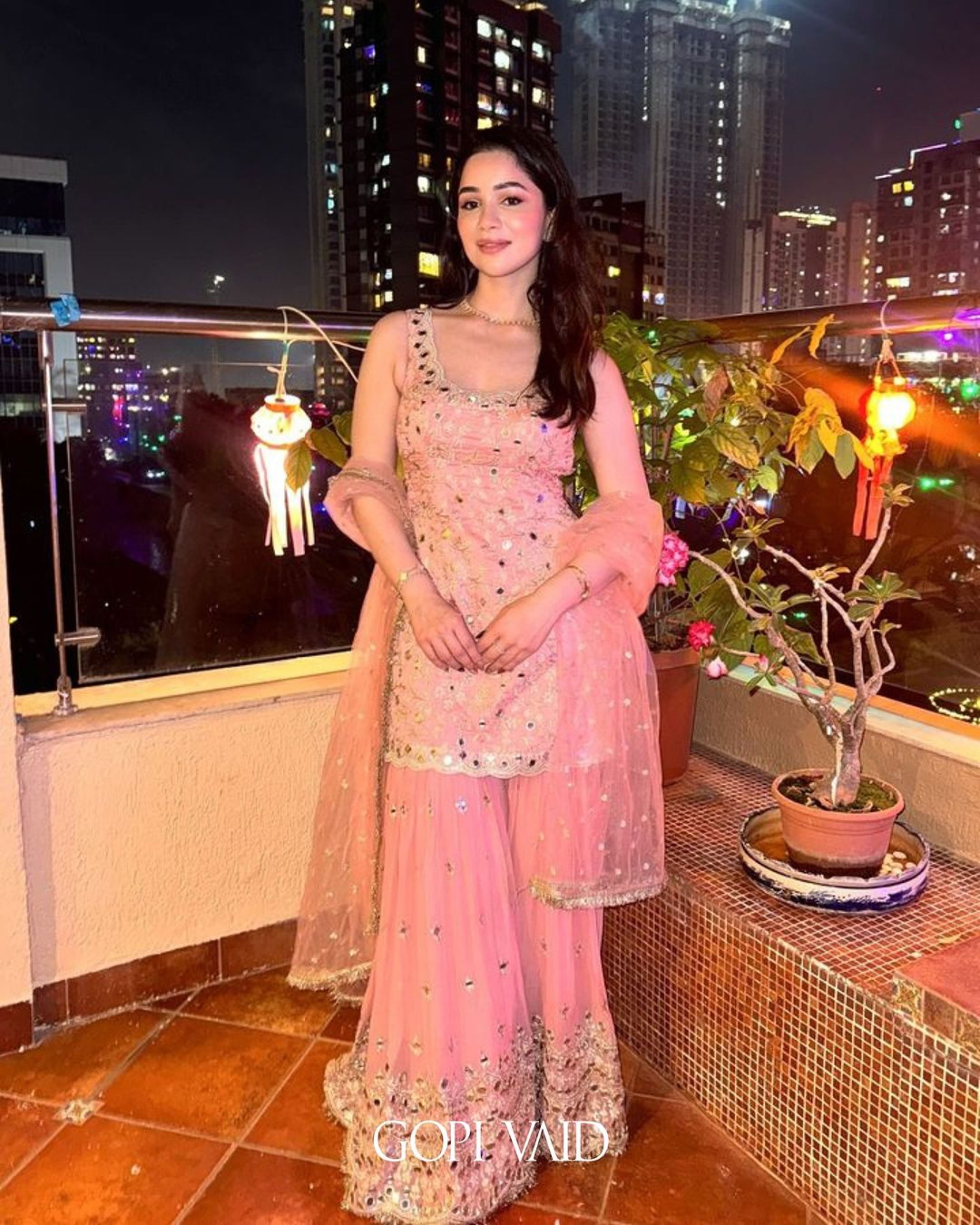 Sara Tendulkar in Soneera Sharara Set