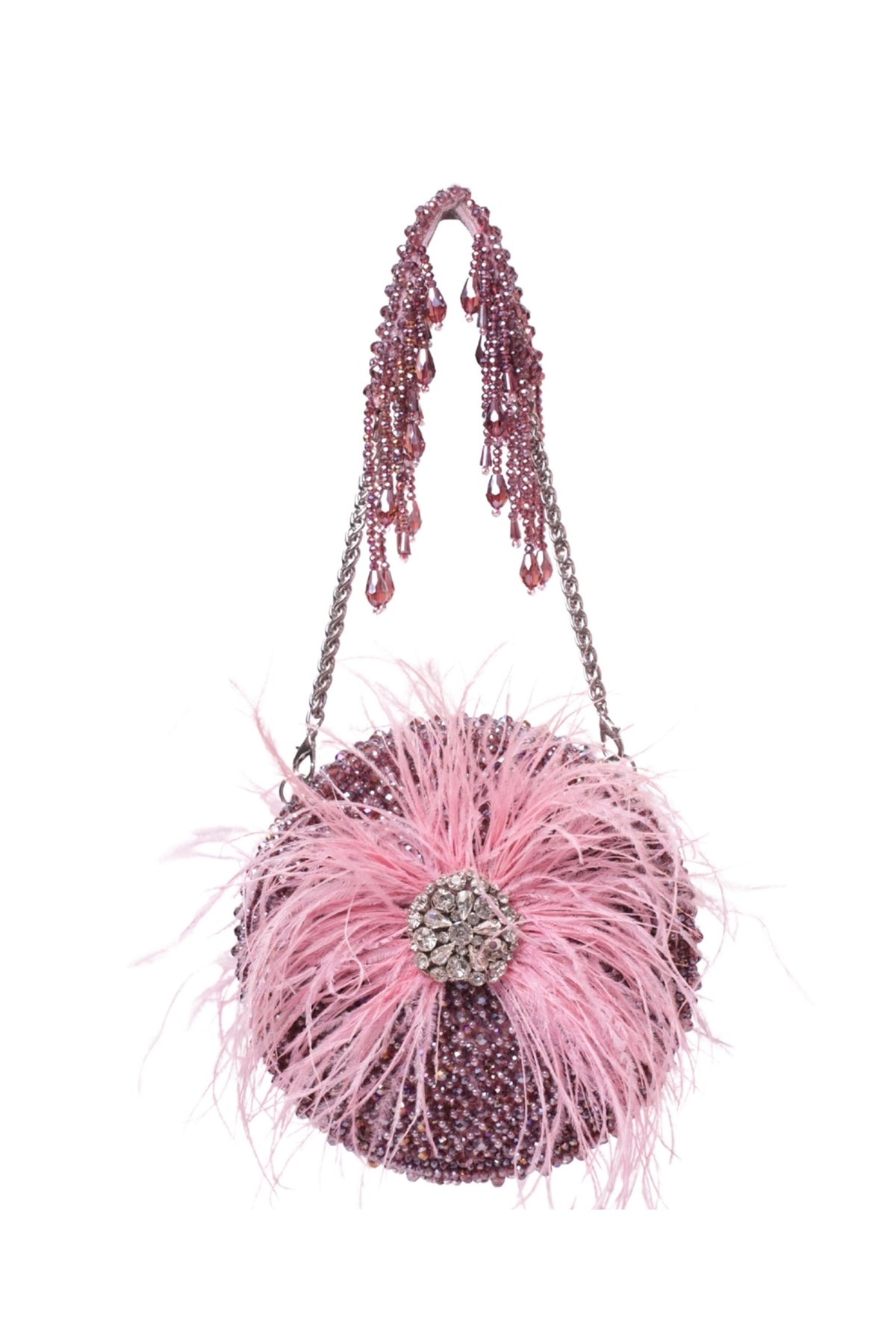 Kiraz Lilac Suede Embellished Clutch