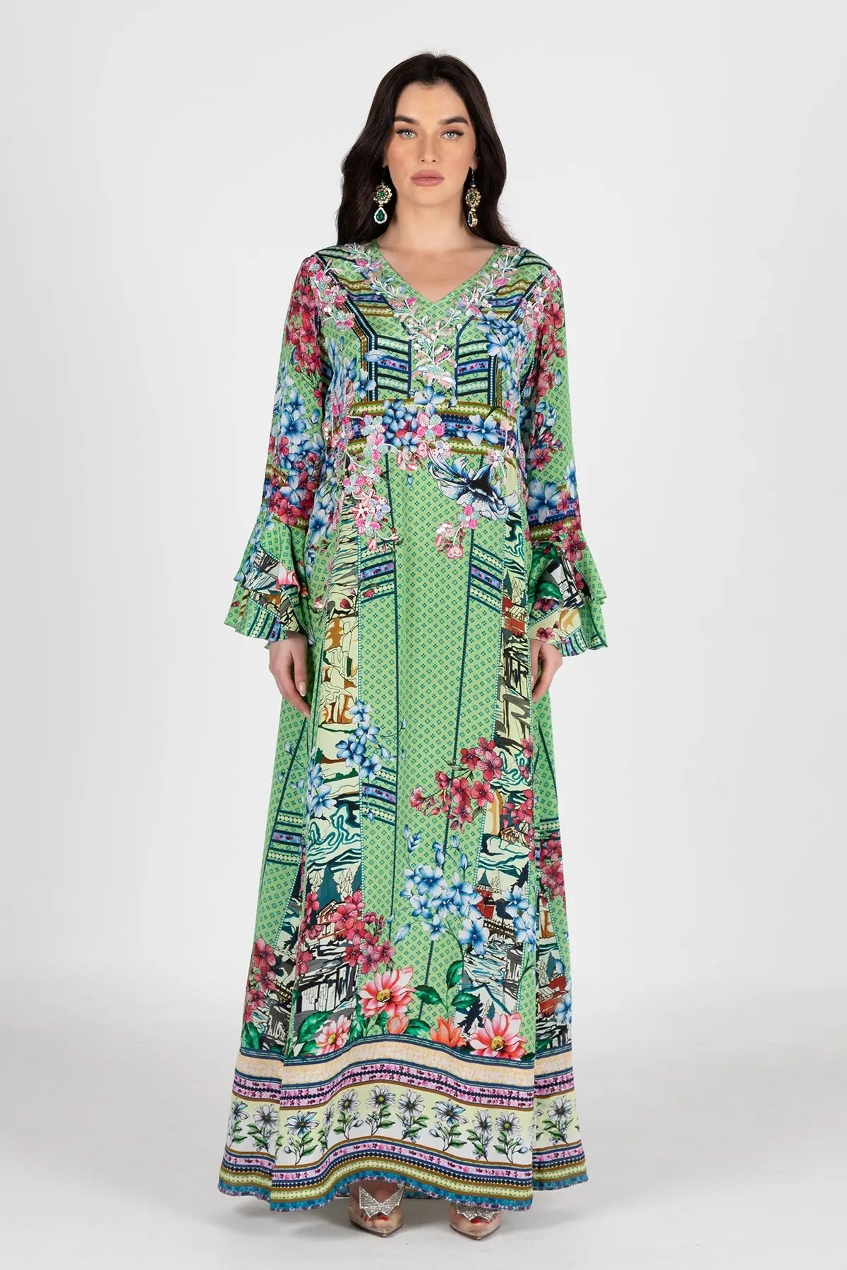 LUNA GREEN KAFTAN DRESSES
