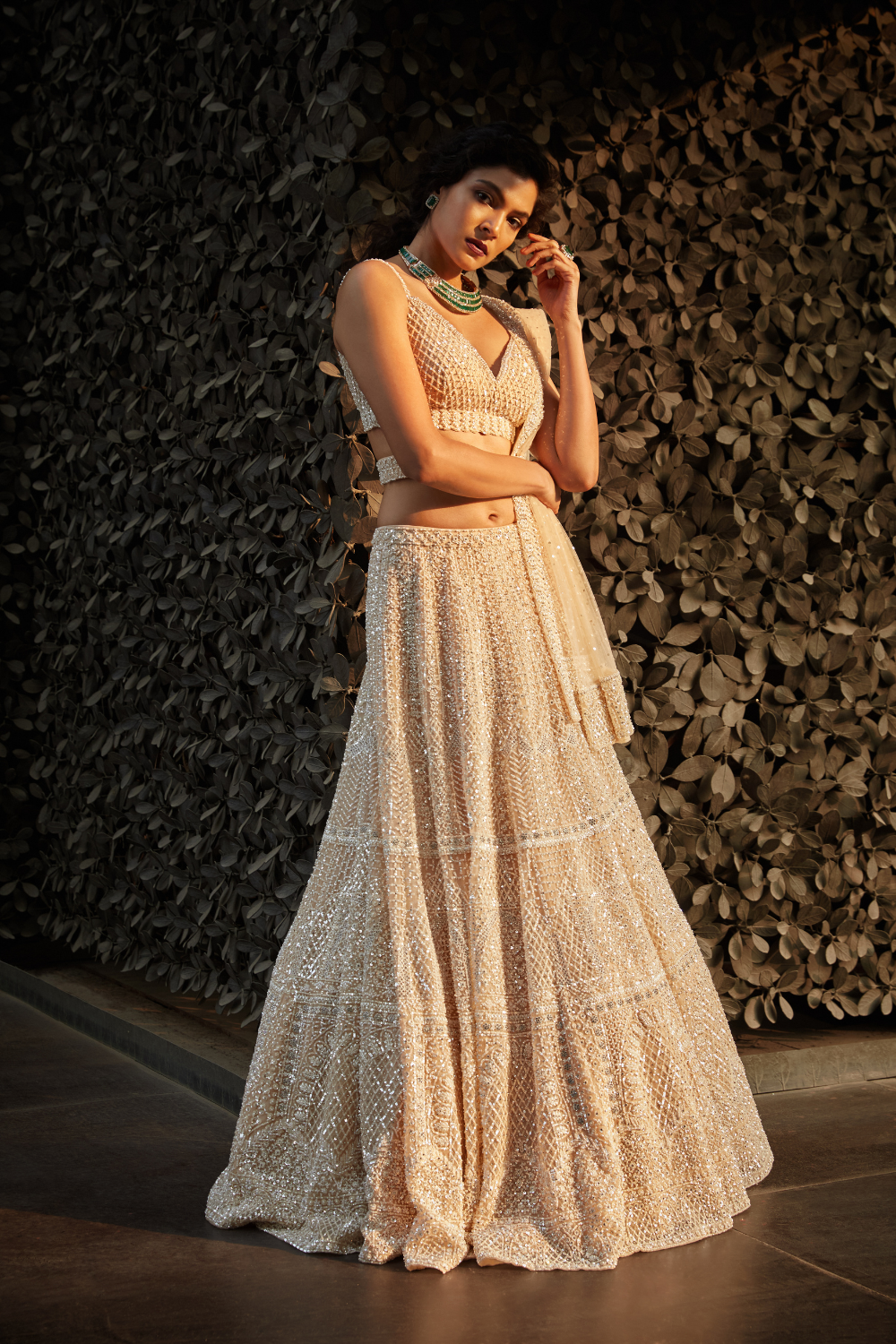 Champagne Pearl Lehenga Set