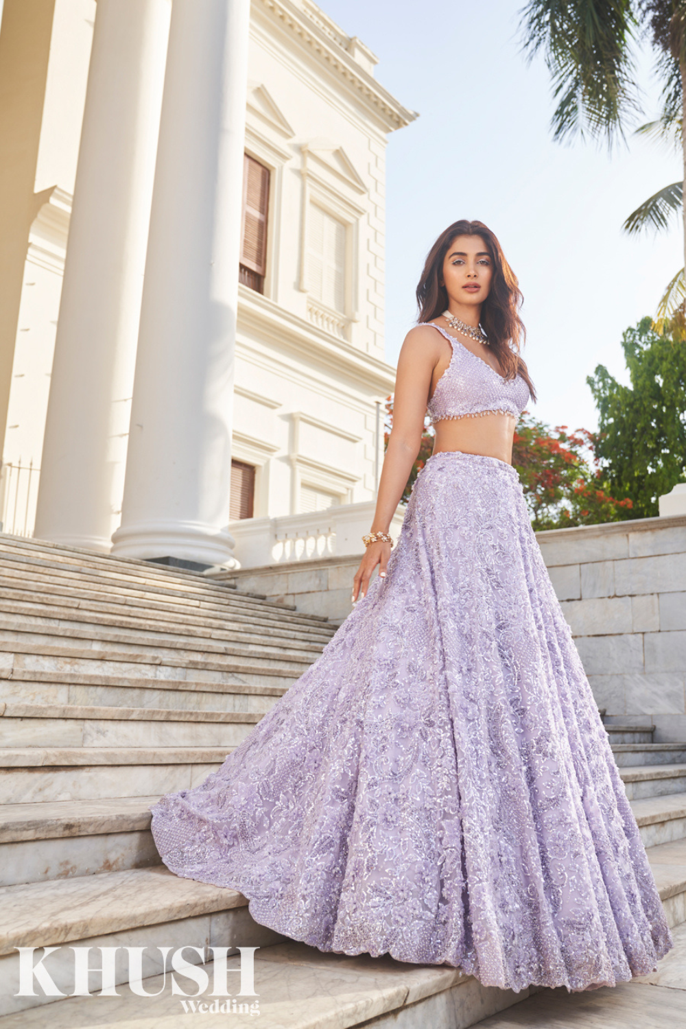 Mauve Sequin Lehenga Set