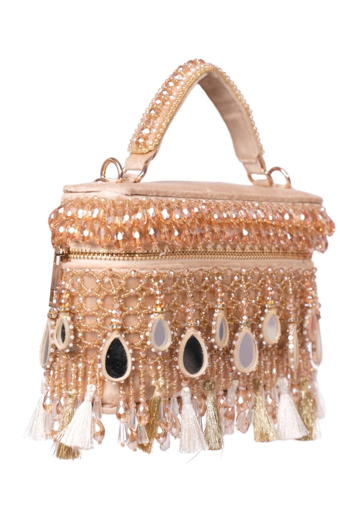 Mirage Gold Mirrorwork Embellished Vanity Bag