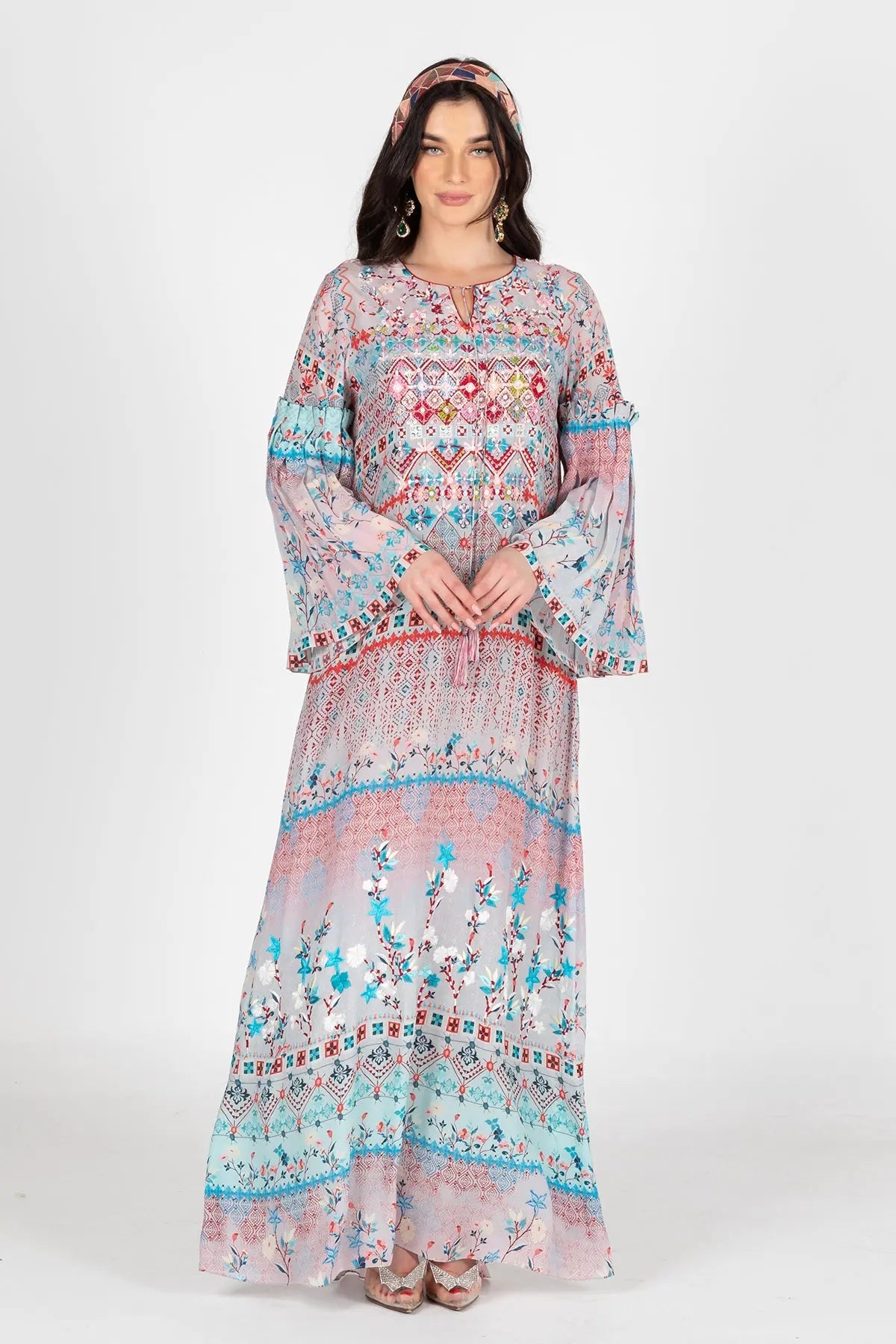 MULTI FLORAL KAFTAN DRESSES