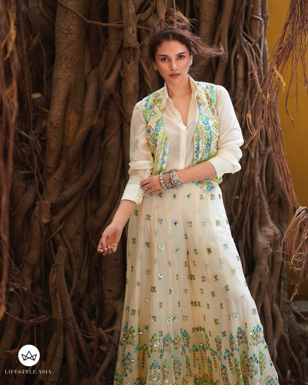 Aditi Rao Hydari In Amara Jacket Set With Flared Pants