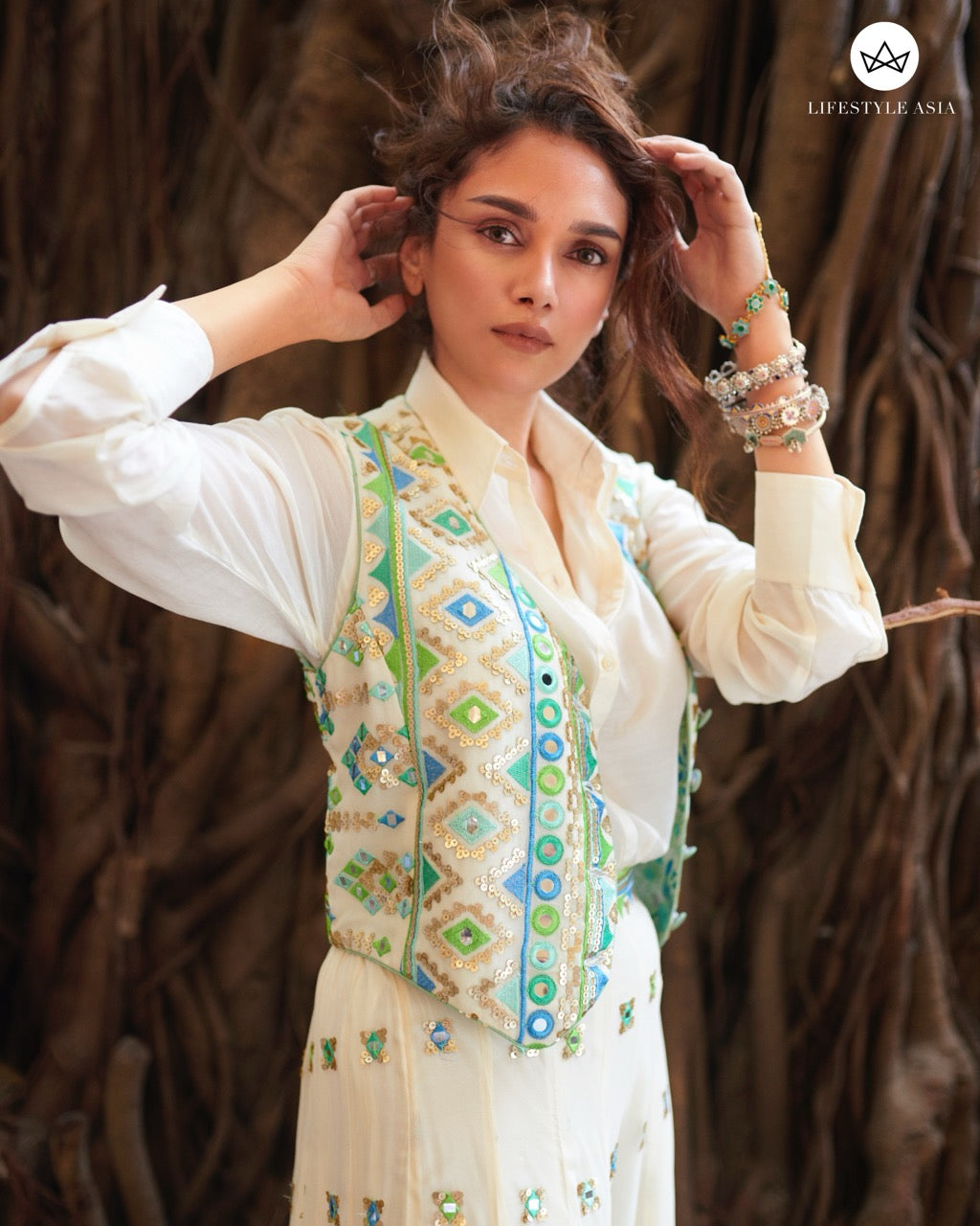 Aditi Rao Hydari In Amara Jacket Set With Flared Pants