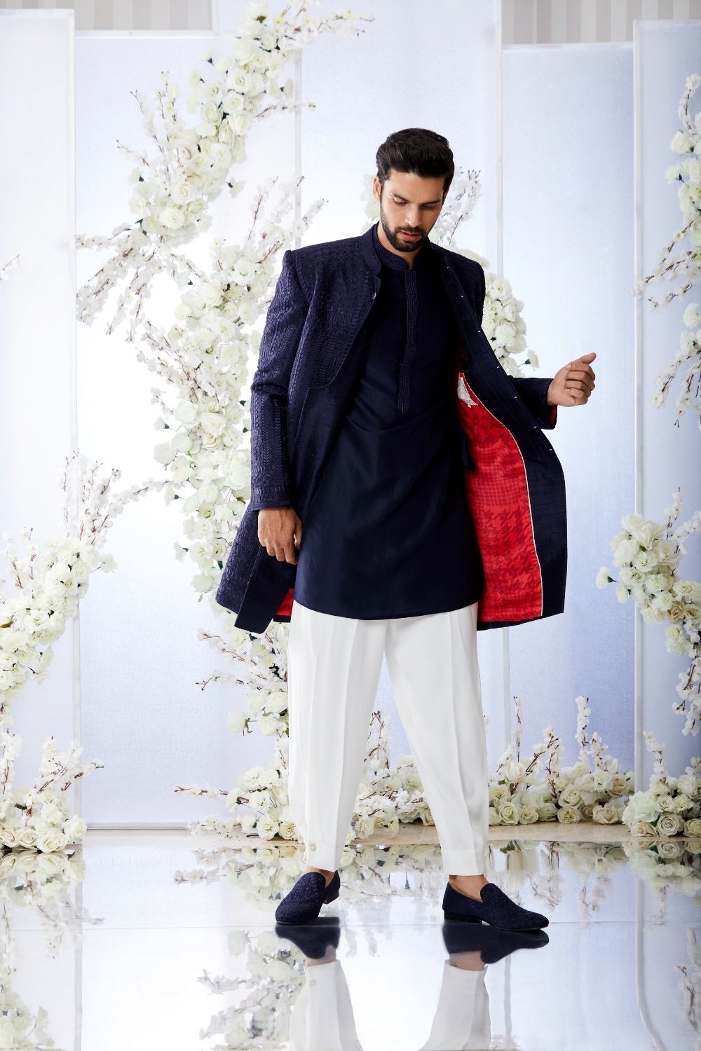 RajKumar Rao in Midnight Blue Sherwani Set