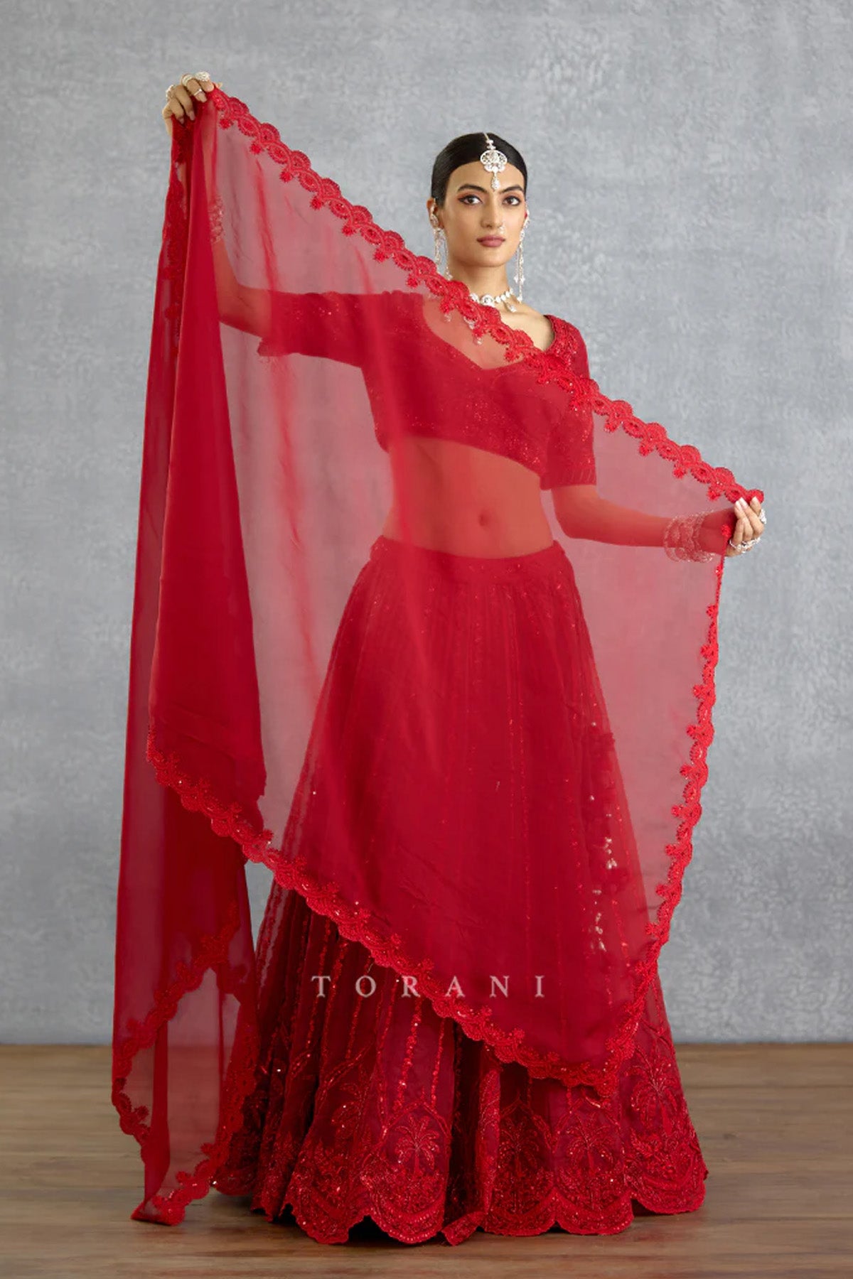 Surkh Wrija Lehenga Set