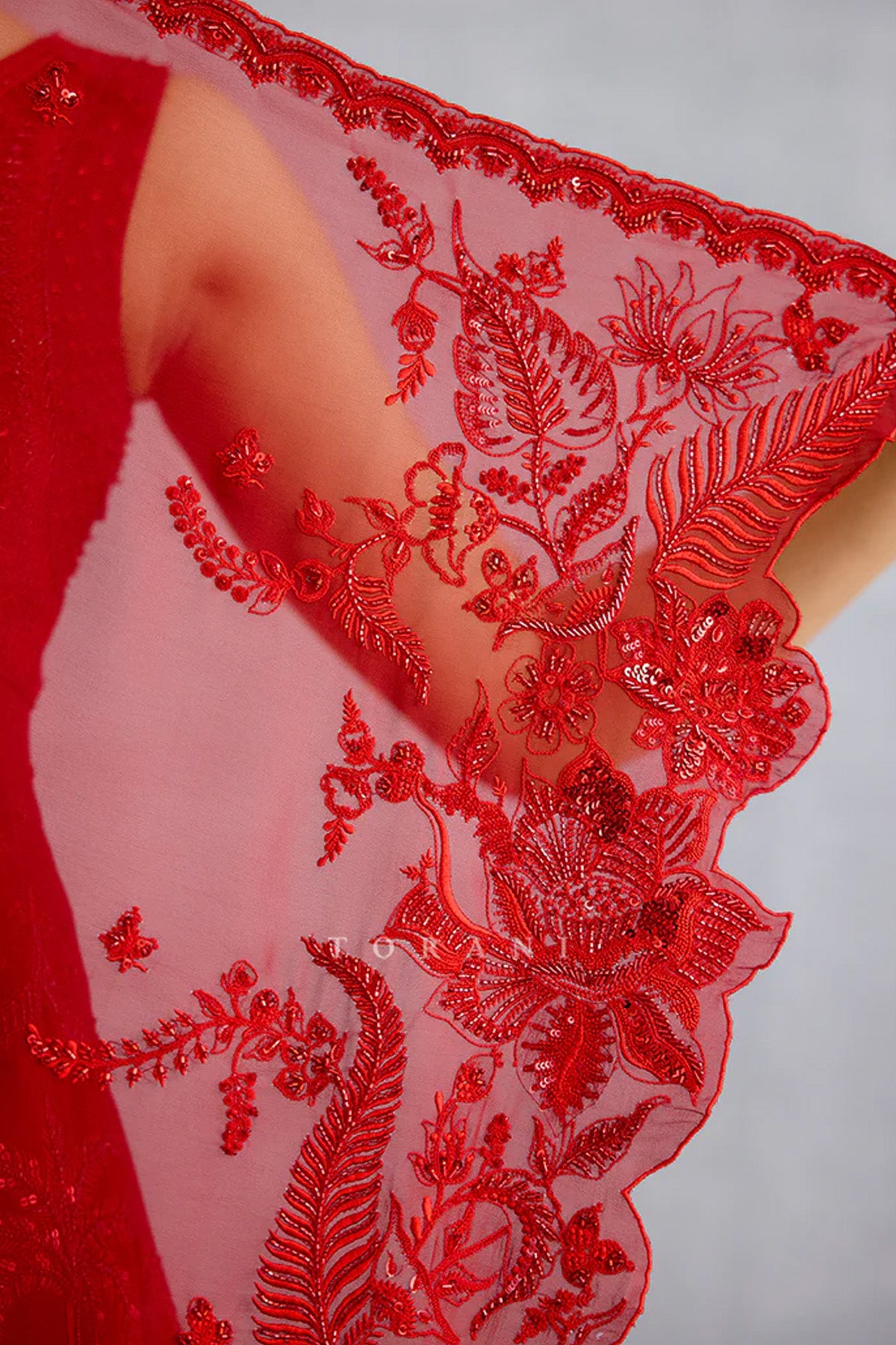 Surkh Bhanavi Sharara Set