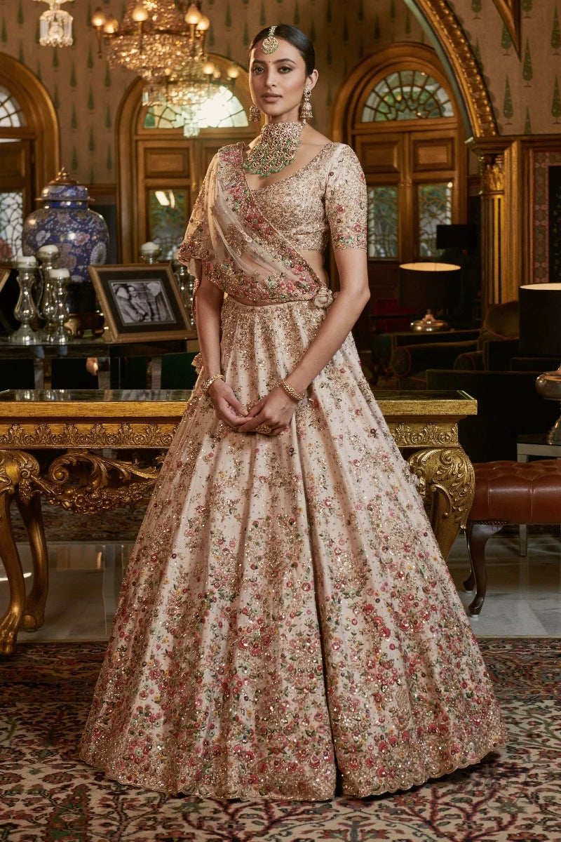 "ERISHA" RAW SILK BRIDAL LEHENGA SET