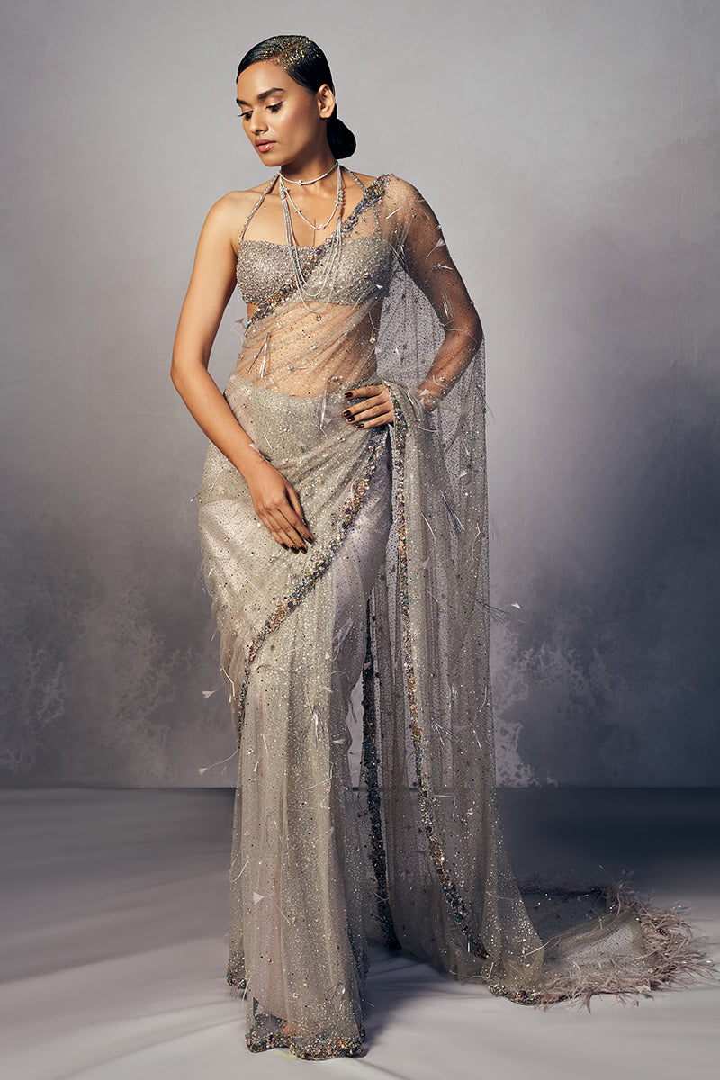 Carla Shimmer Tulle Saree Set