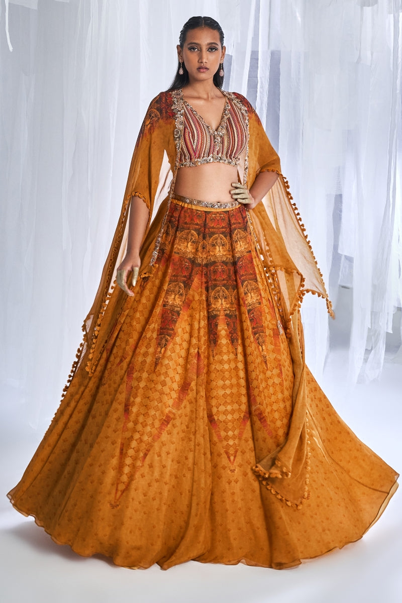 Ekiya Love Printed Chiffon Lehenga