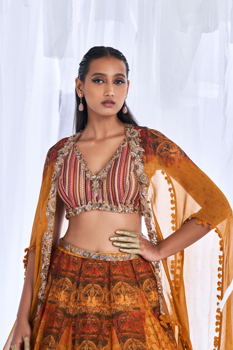 Ekiya Love Printed Chiffon Lehenga