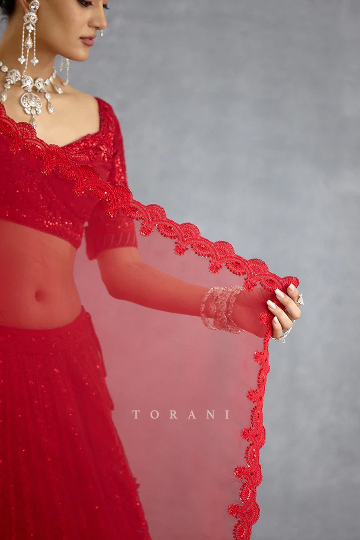 Surkh Wrija Lehenga Set