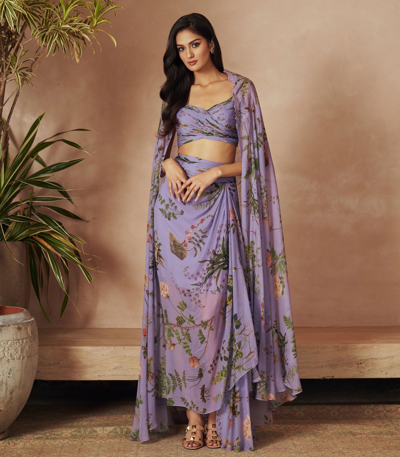 LAVENDER DRAPE SKIRT AND CAPE