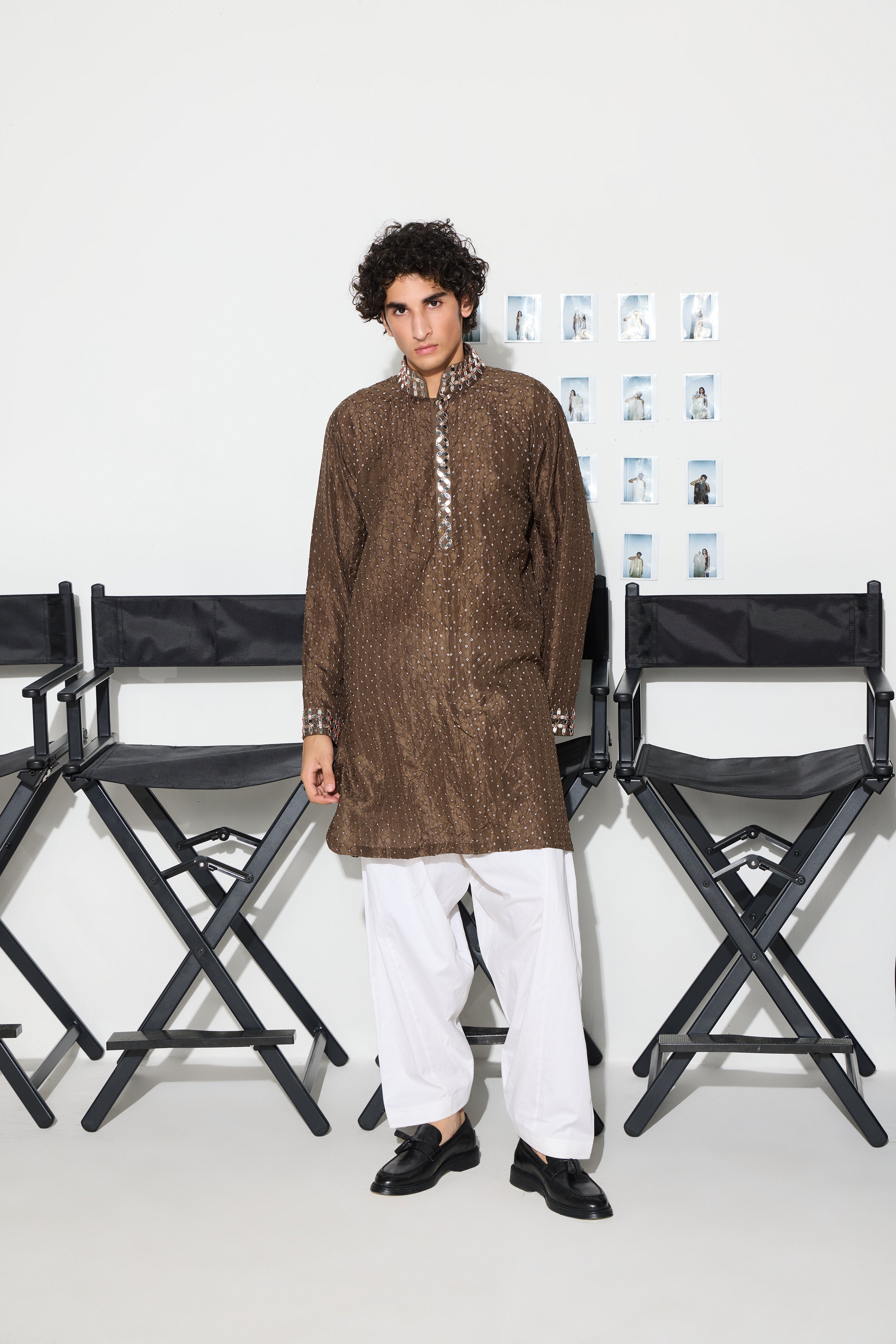 Crushed Bandhani Pathani Kurta With Salwar