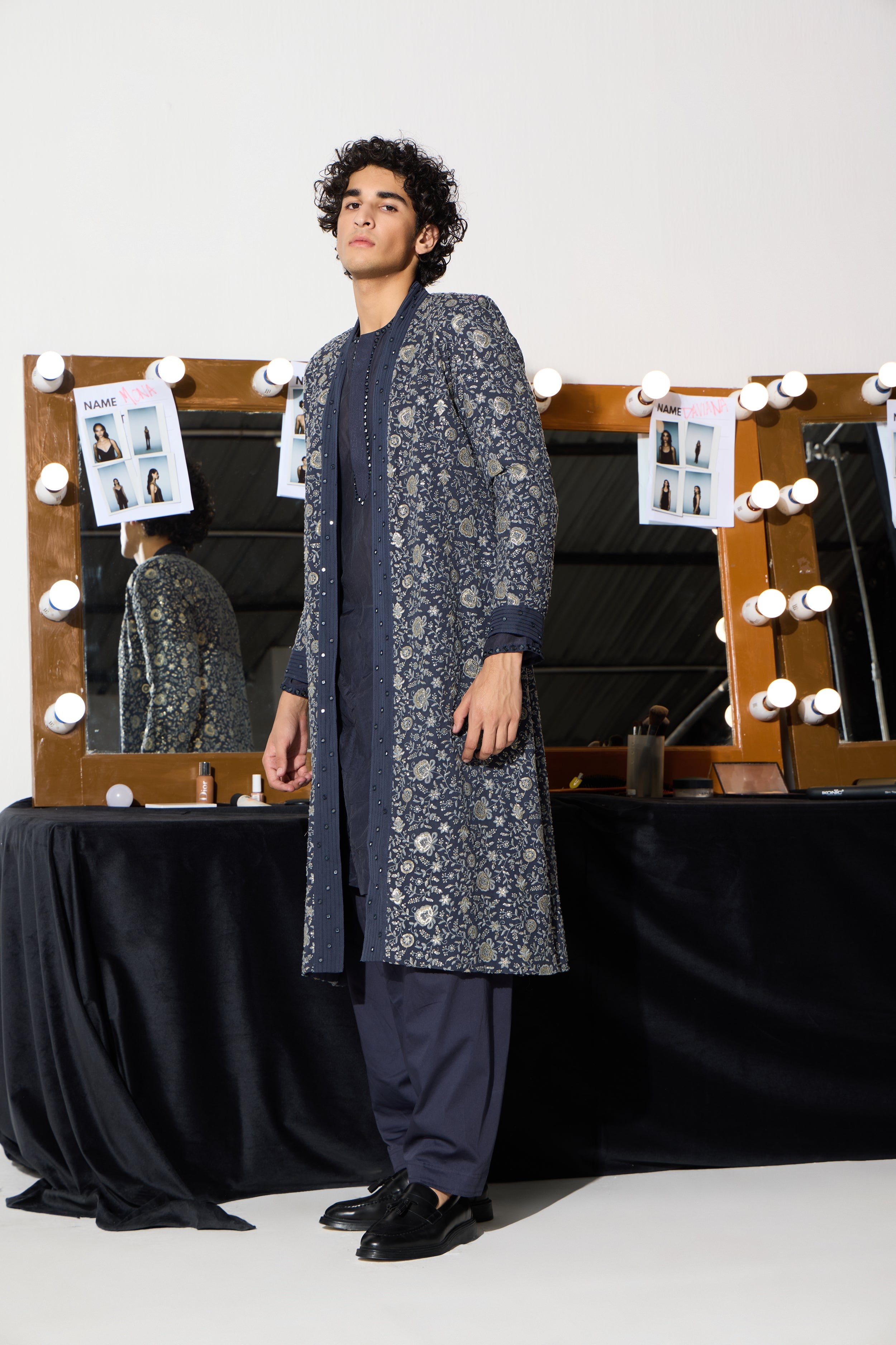 Cotton Silk Kurta with Mirrorwork and Matching Salwar
