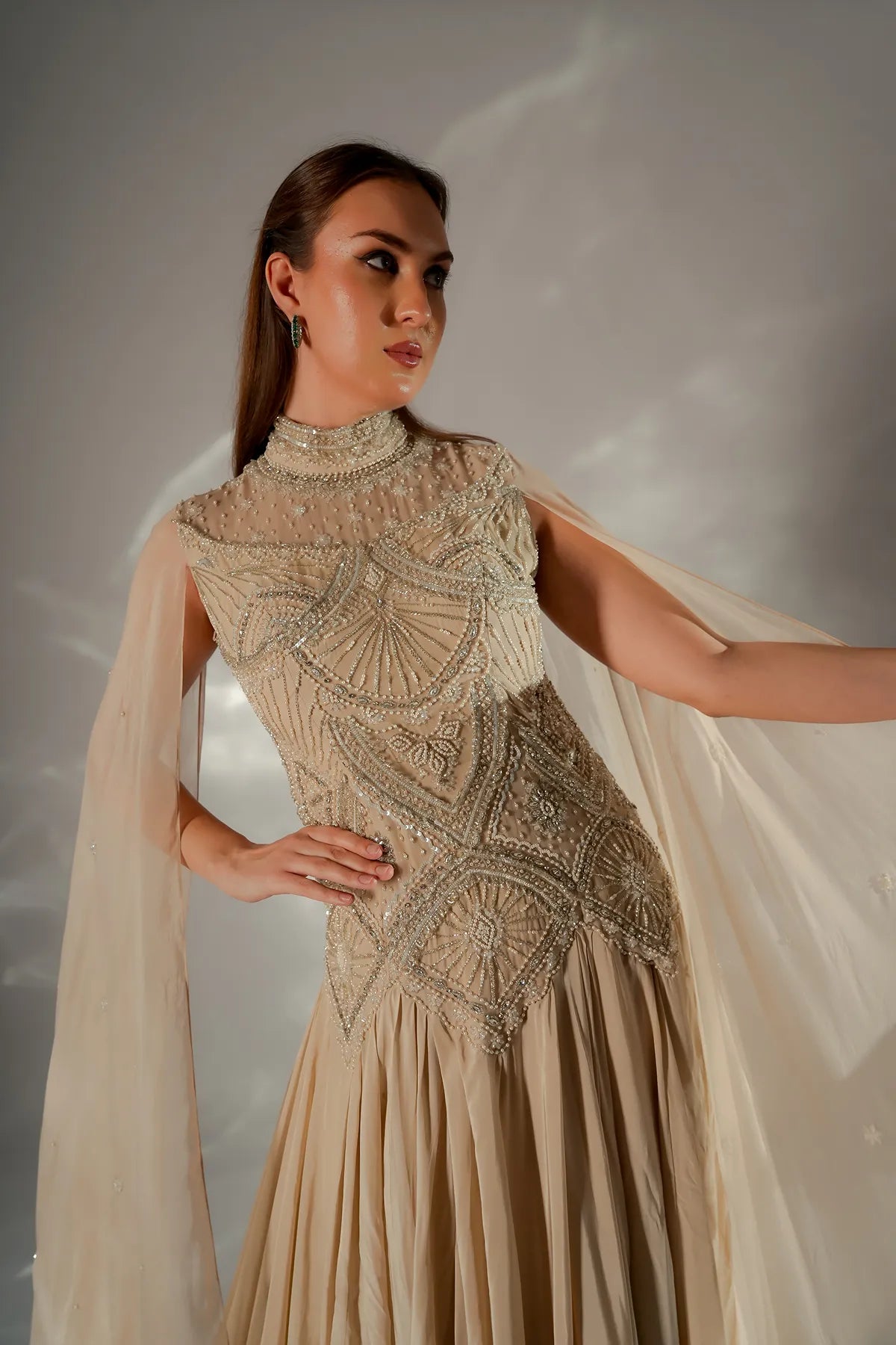 Celeste cape gown