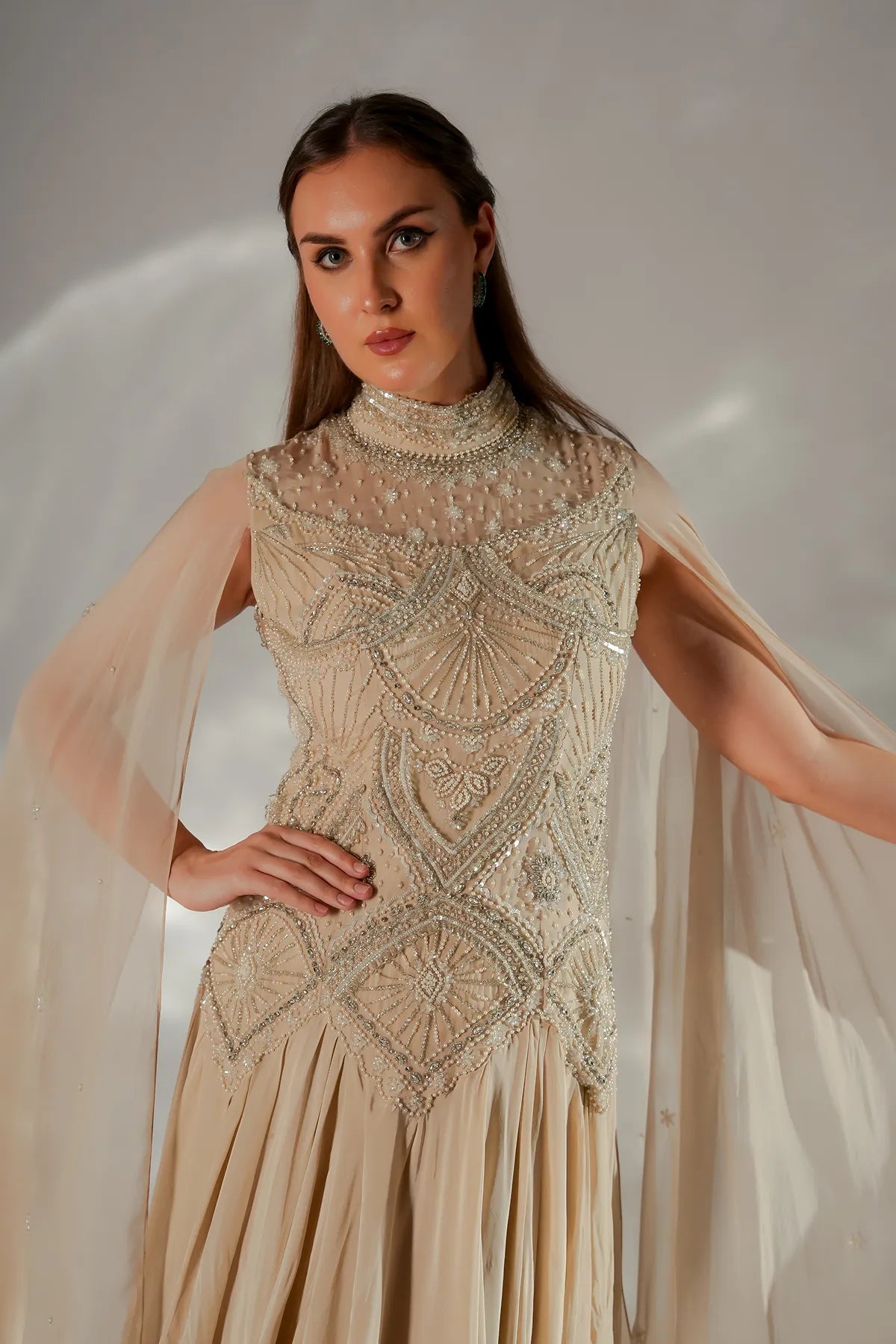Celeste cape gown