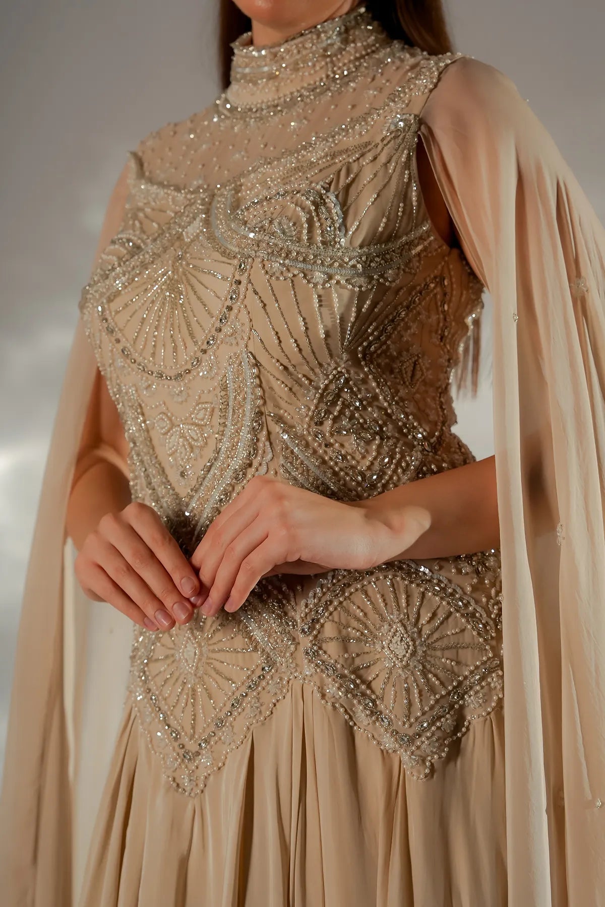 Celeste cape gown