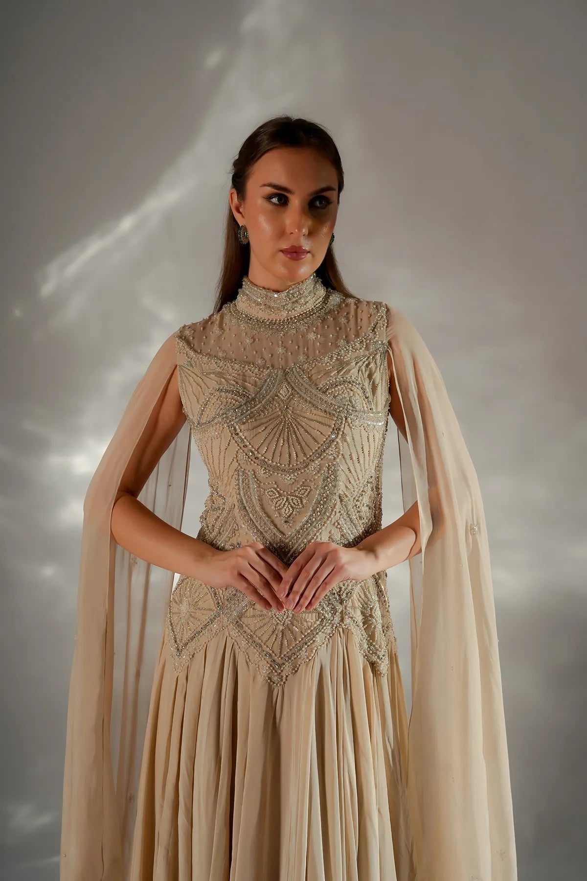 Celeste cape gown