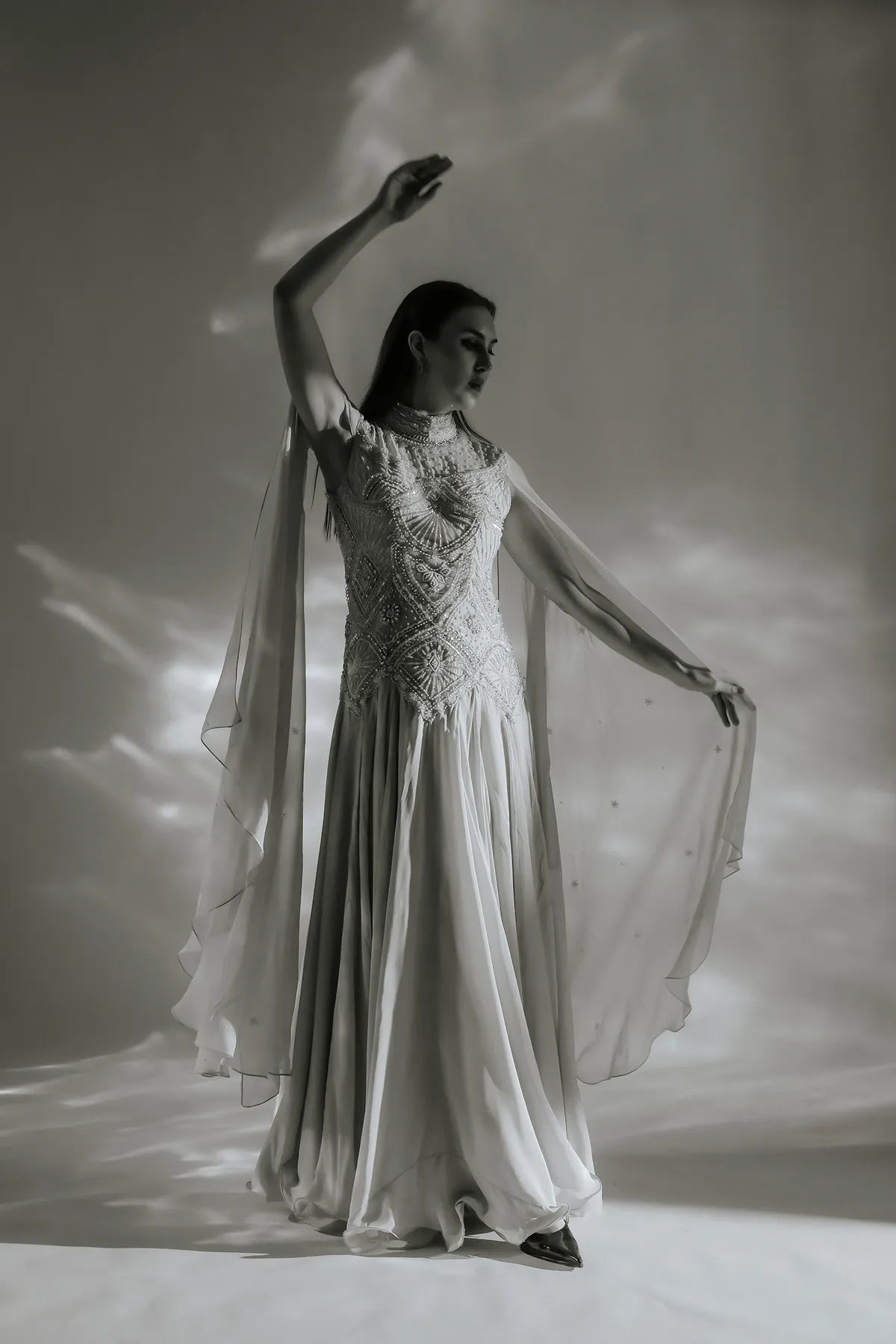 Celeste cape gown