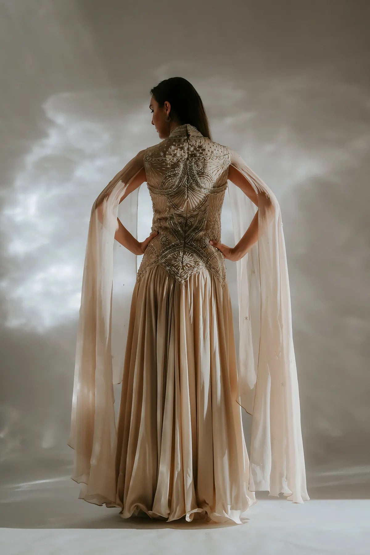 Celeste cape gown