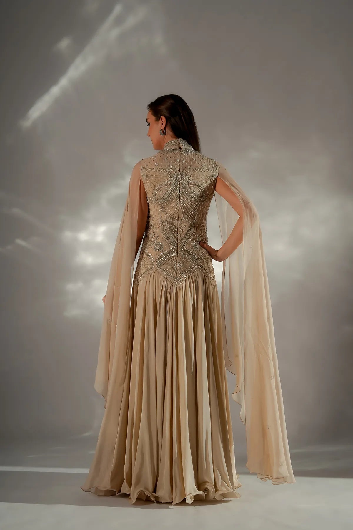 Celeste cape gown